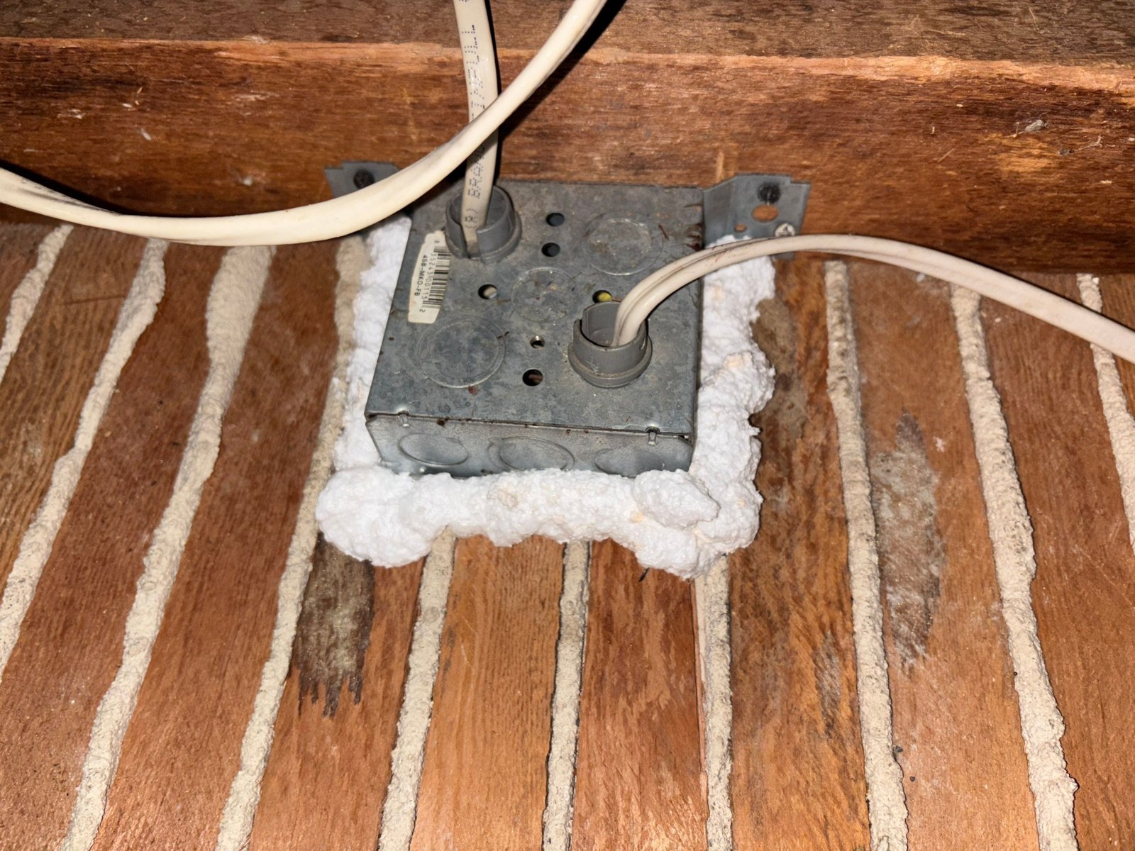 Foam air sealing around an electrical box in a Agoura Hills attic