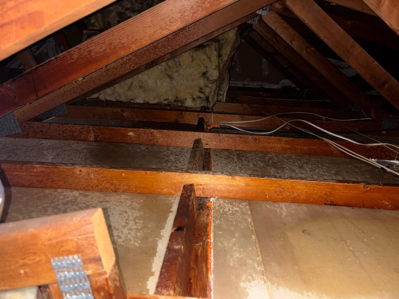 Anaheim attic after removal, joists and deck cleaned