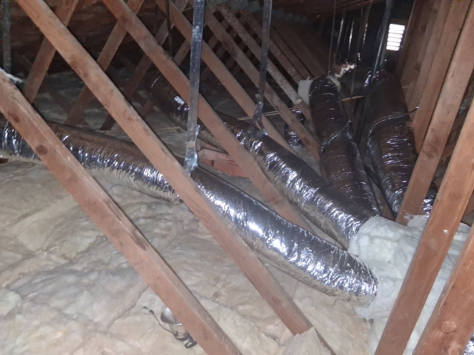 Westminster attic with the new insulation going in