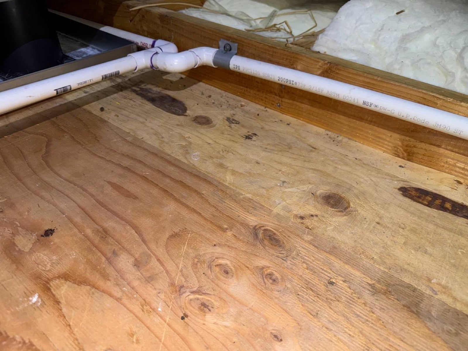Saratoga attic and crawl space before work began, showing the condition the crew found