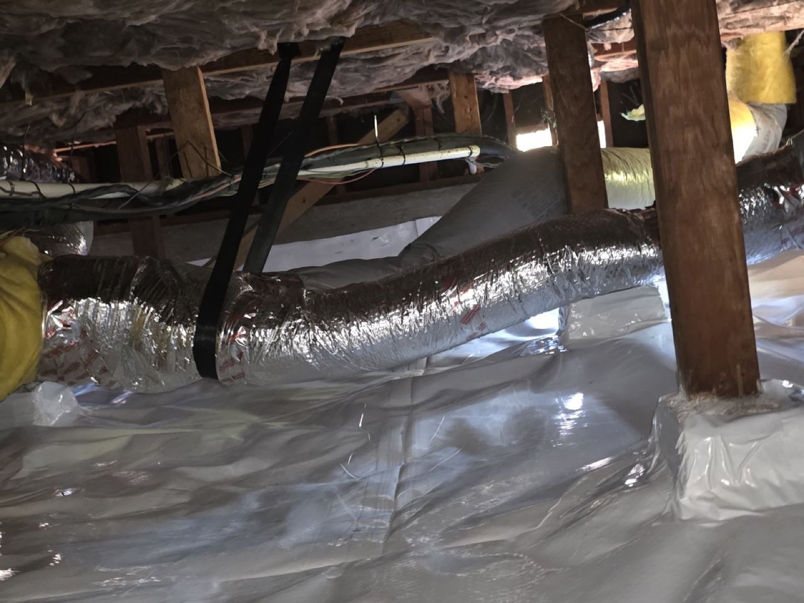 Milpitas attic and crawl space before work began, showing the condition the crew found