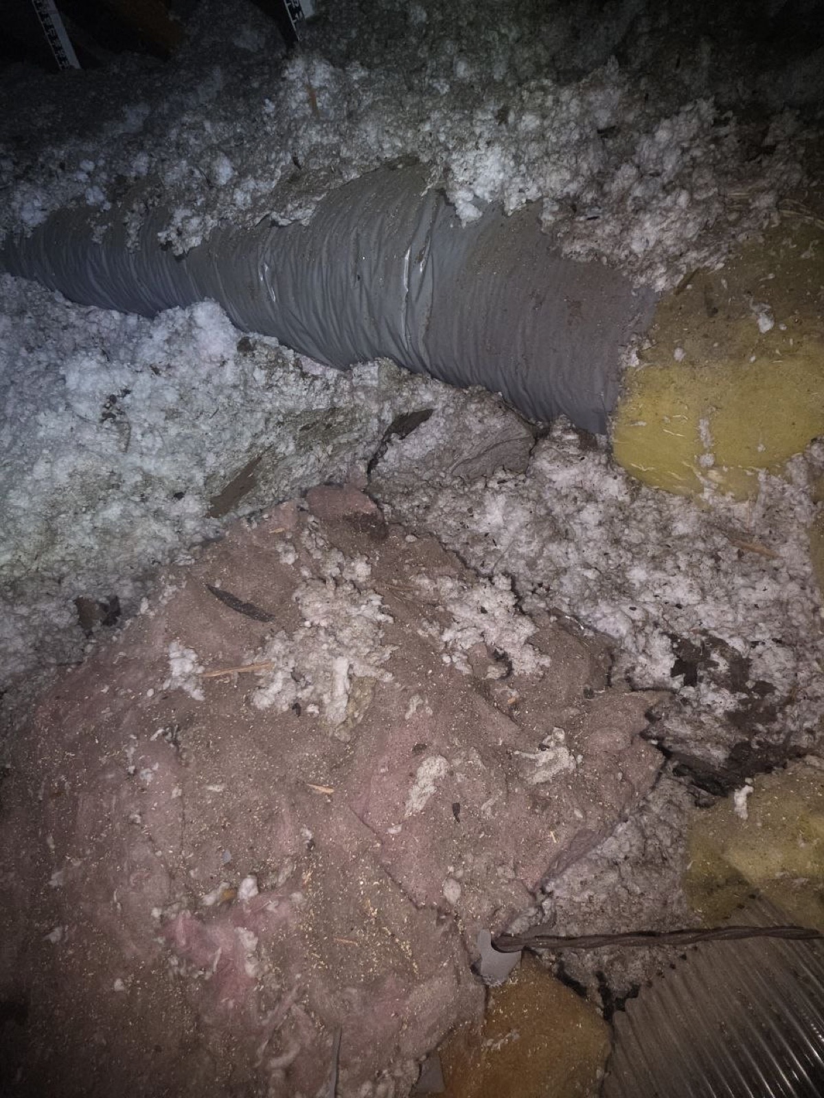 Milpitas attic and crawl space during the middle of the work