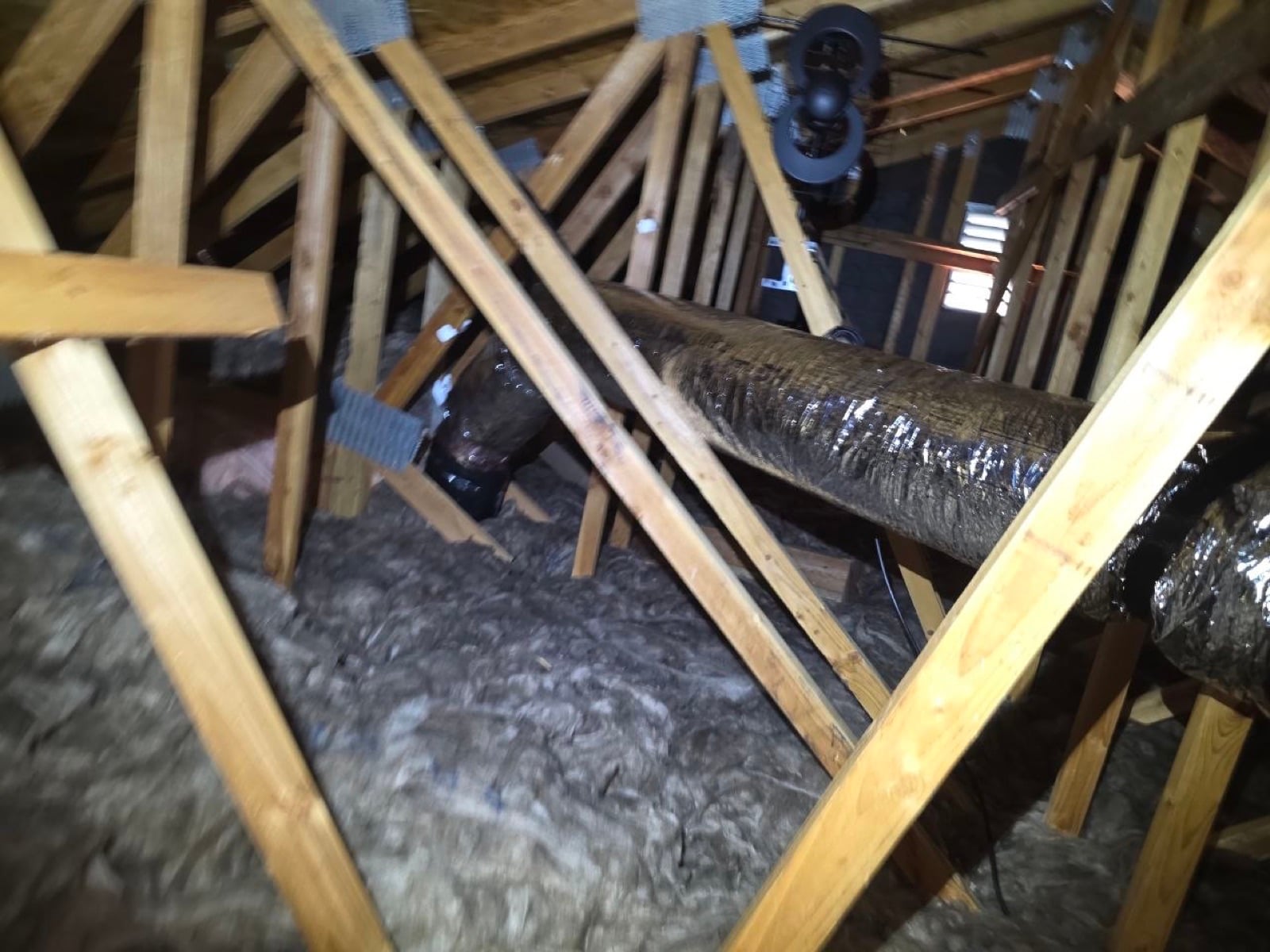Tracy attic before work — detail of the condition on arrival