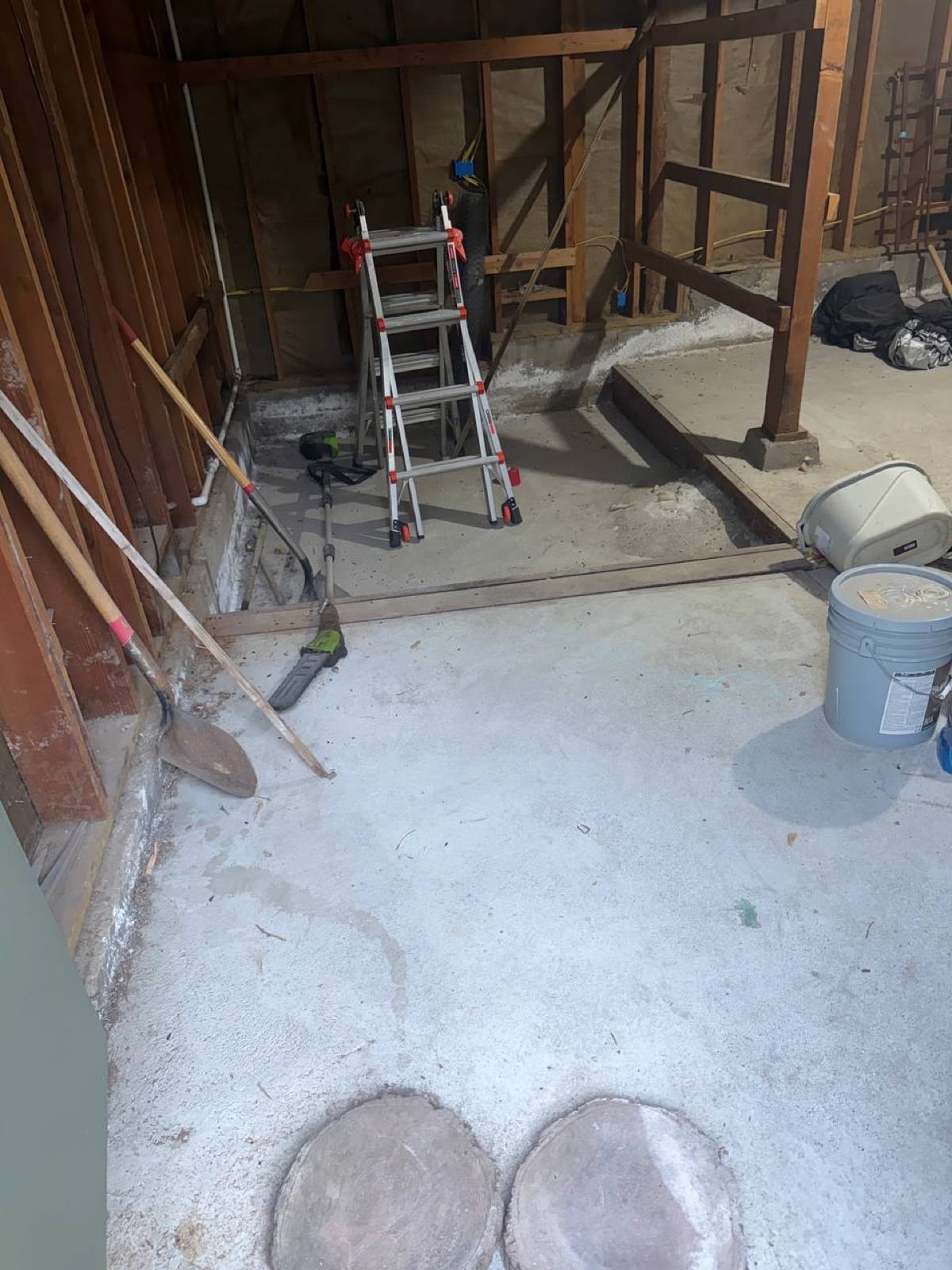 Emerald Hills attic before work — detail of the condition on arrival