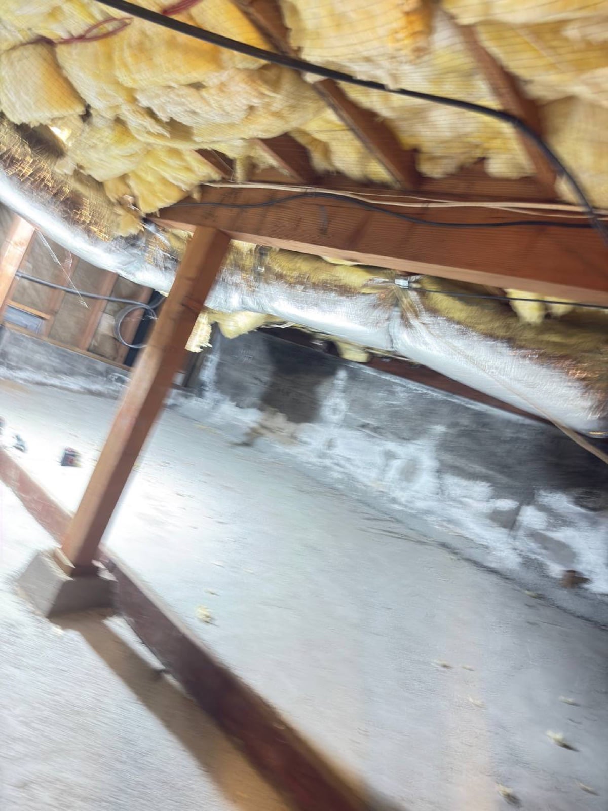 Emerald Hills attic during sealing and rodent proofing
