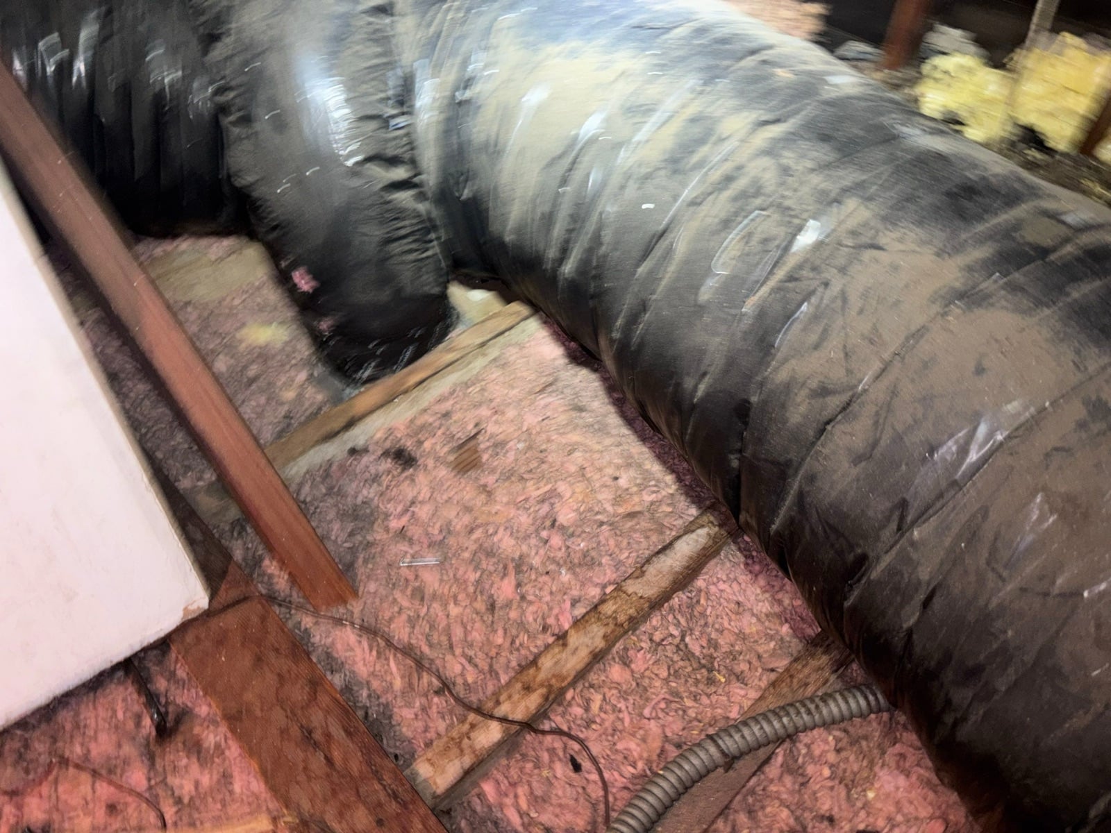 Garden Grove attic before work — detail of the condition on arrival