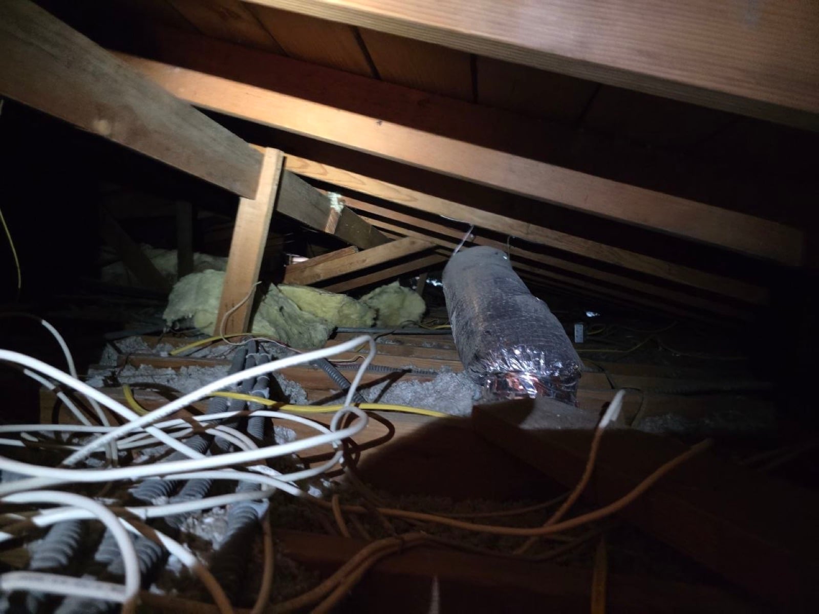 Los Angeles attic before work — detail of the condition on arrival