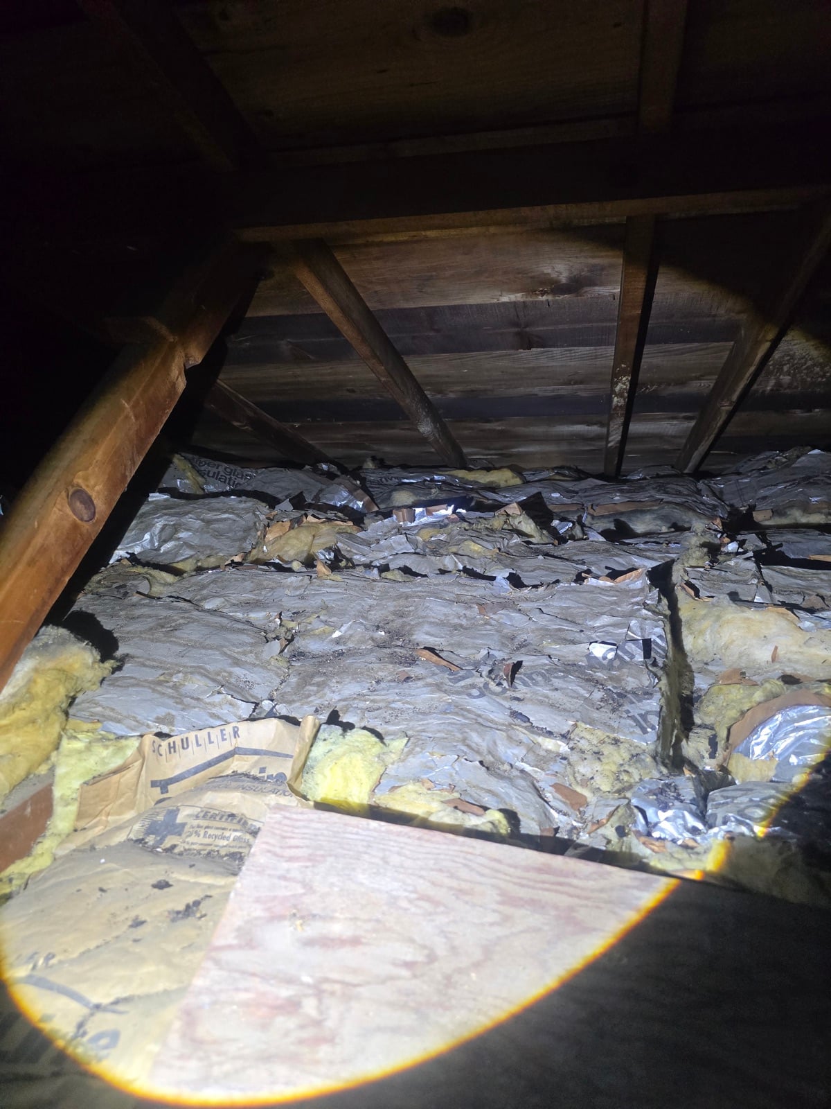 Duarte attic before work — detail of the condition on arrival