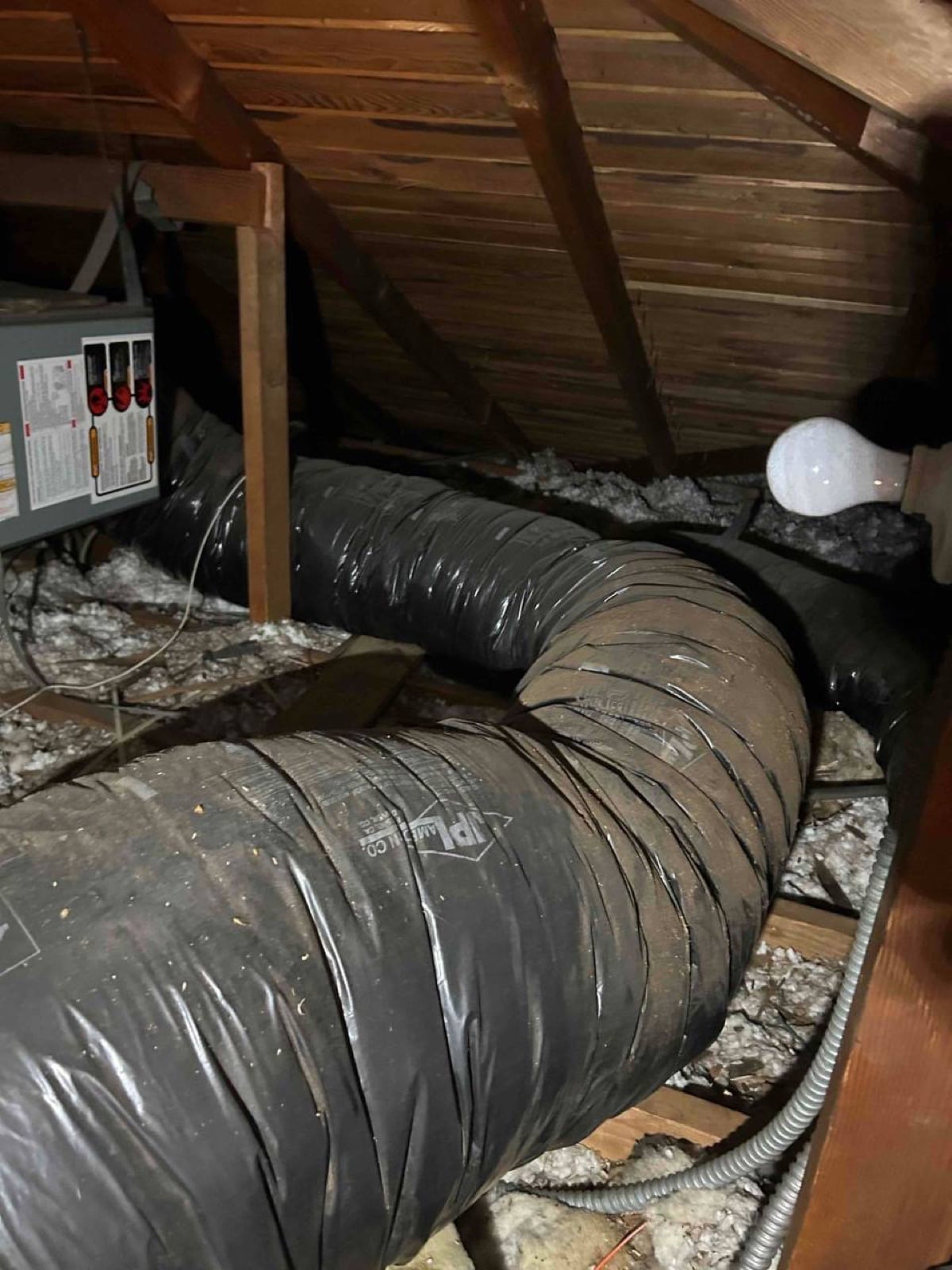 Burbank attic before work — detail of the condition on arrival