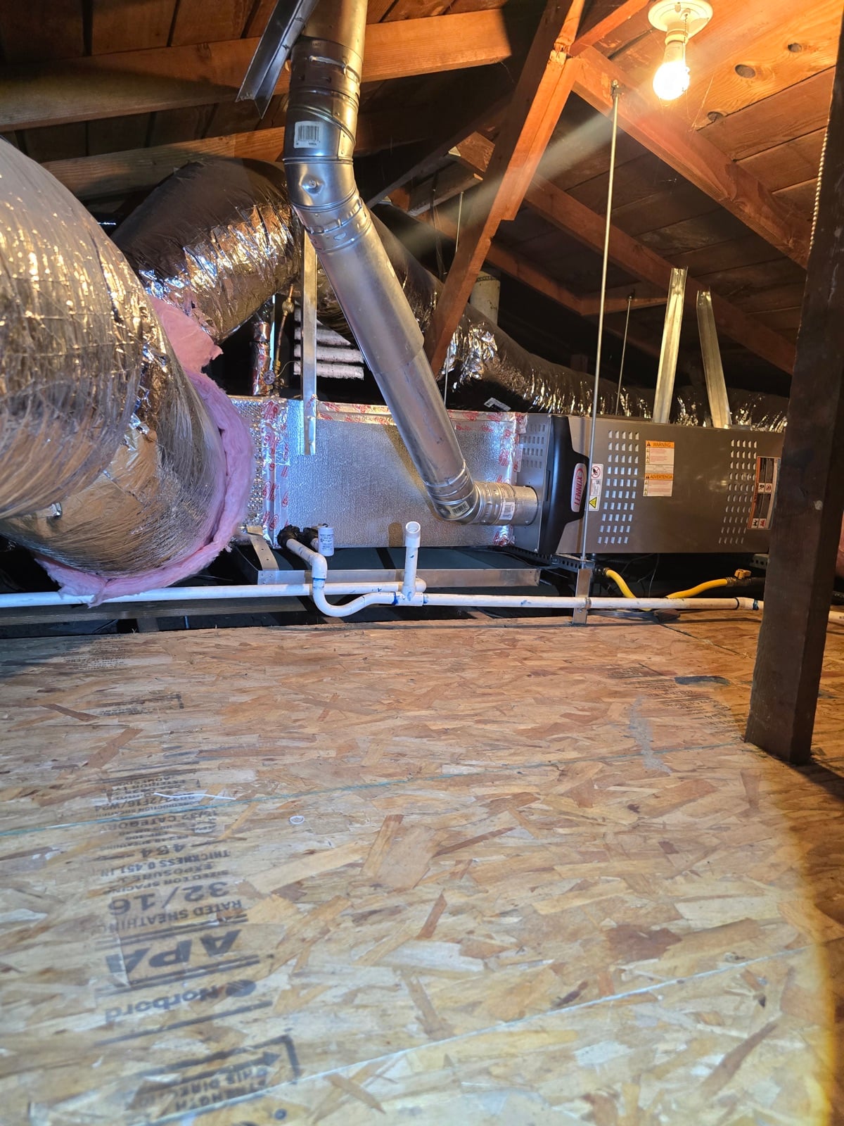 Los Angeles attic before work began, showing the condition the crew found