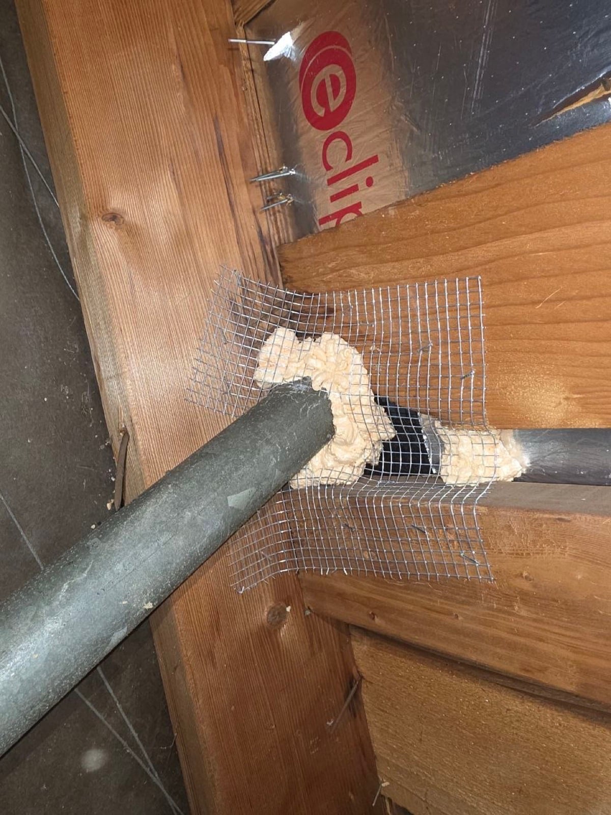 San Jose attic with the new insulation going in