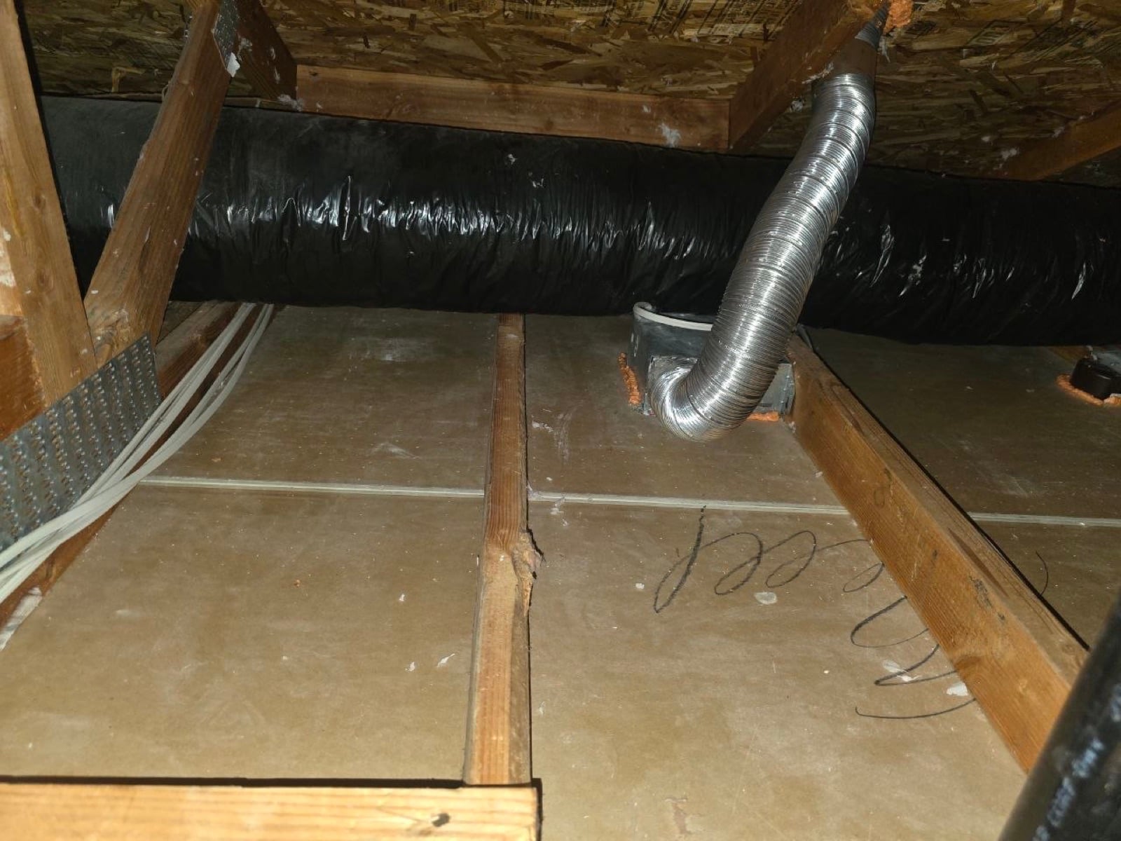 Early stage of the Hercules attic job — clearing out