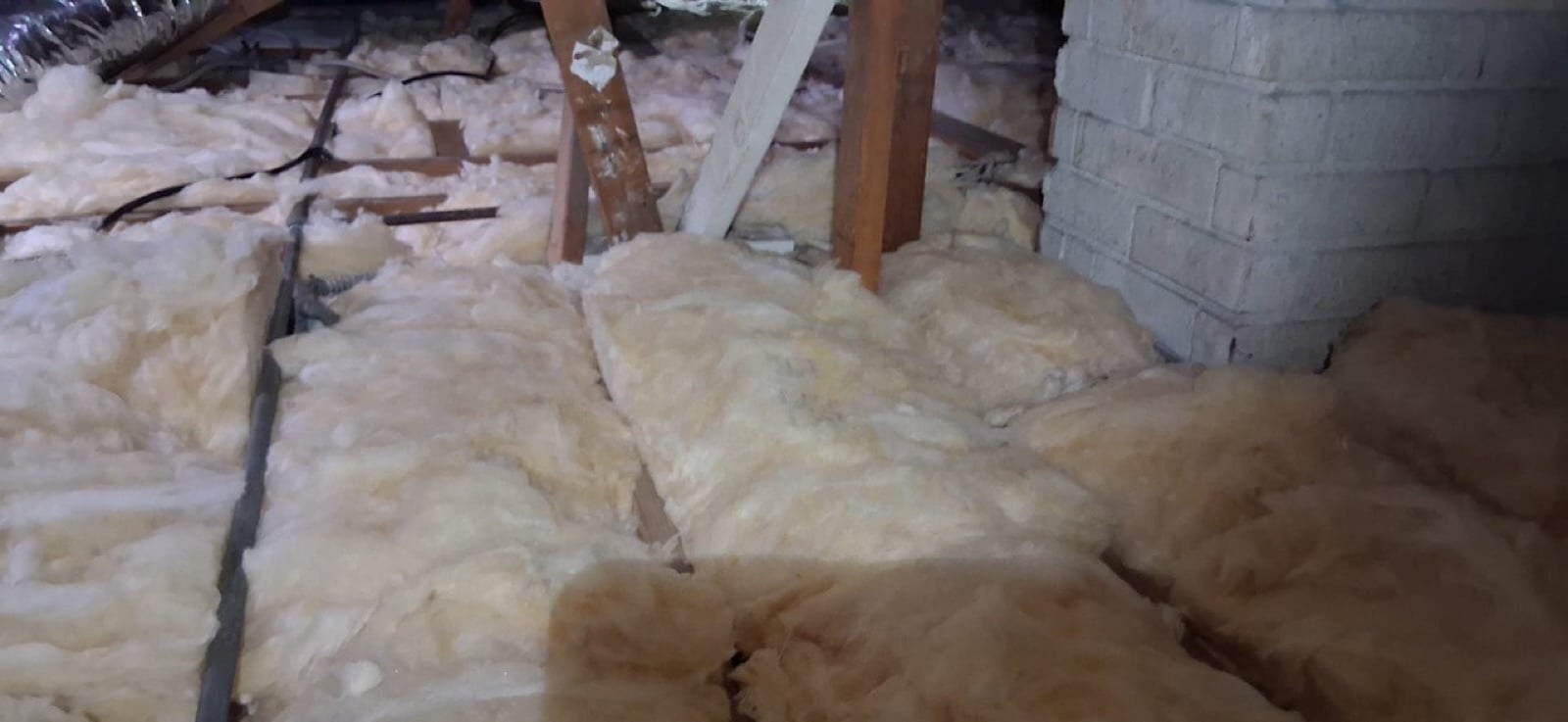 Early stage of the Los Angeles attic job — clearing out