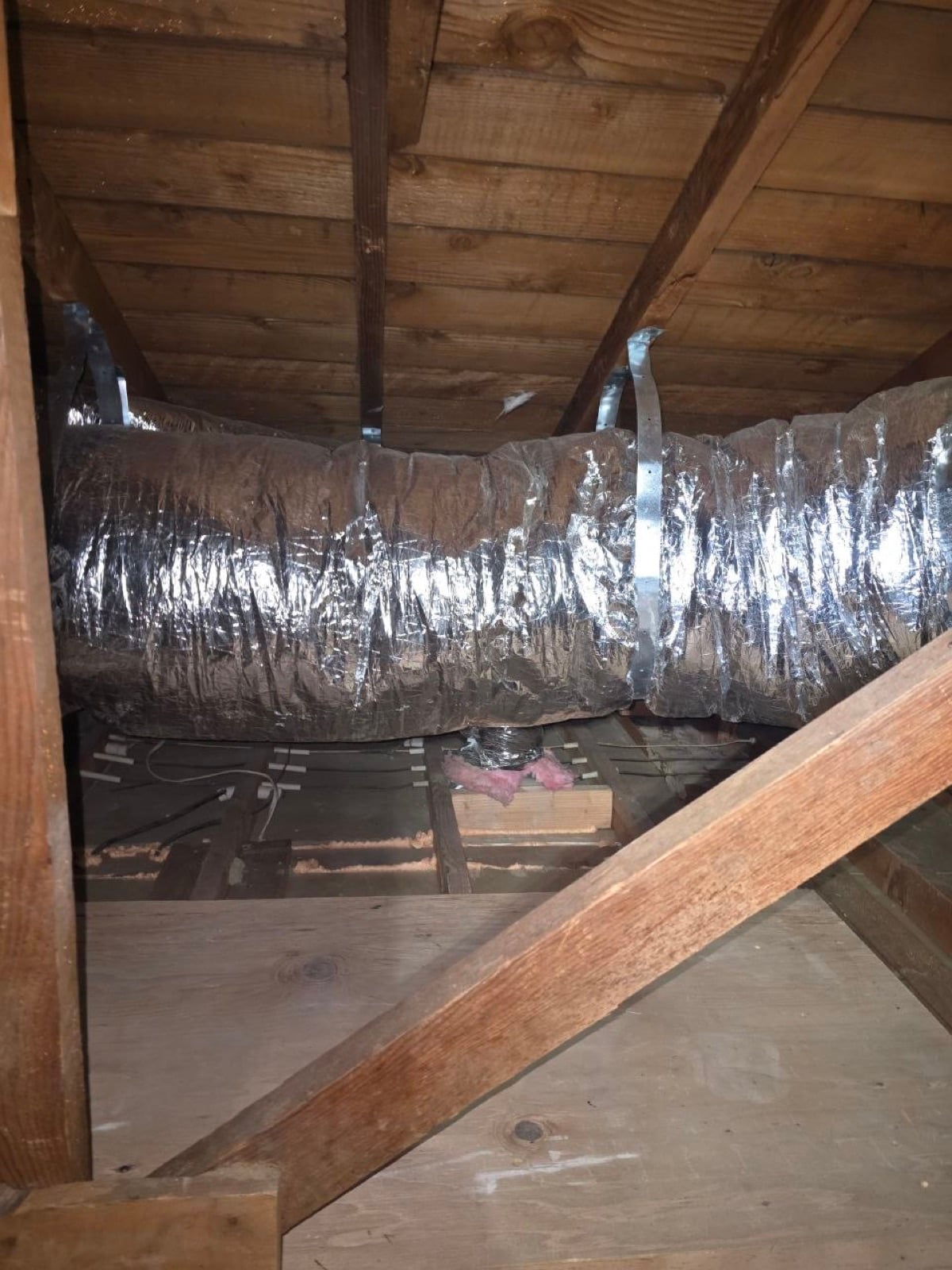 San Mateo attic before work — detail of the condition on arrival