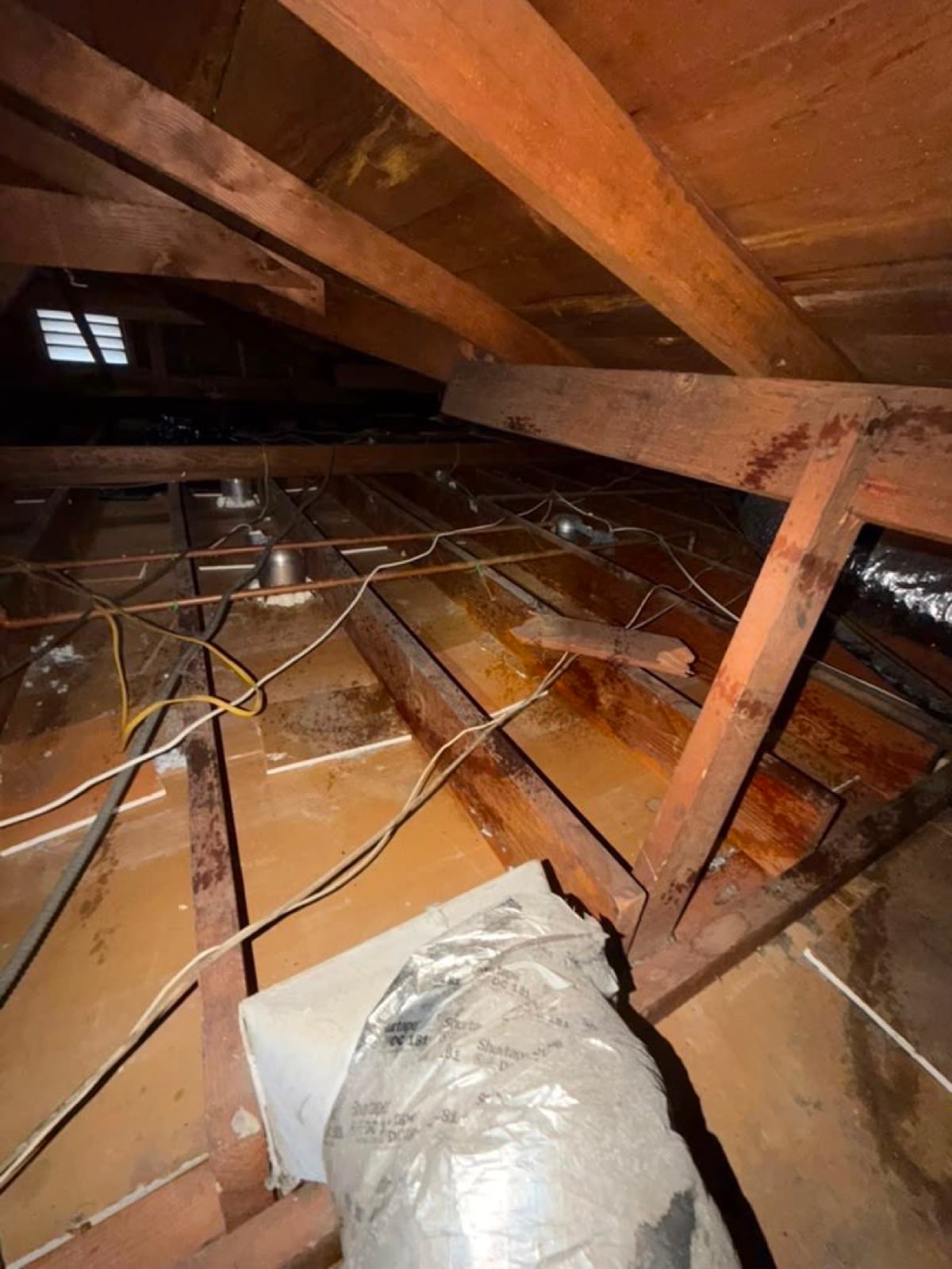 Buena Park attic with the new insulation going in