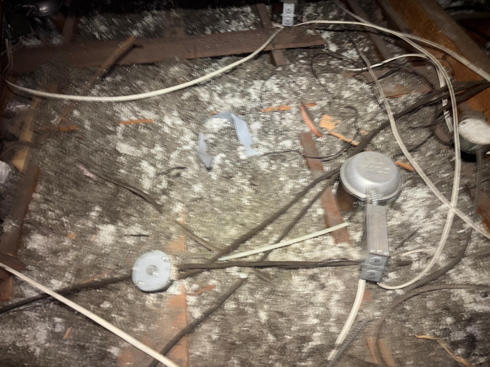 Lawndale attic during sealing and rodent proofing