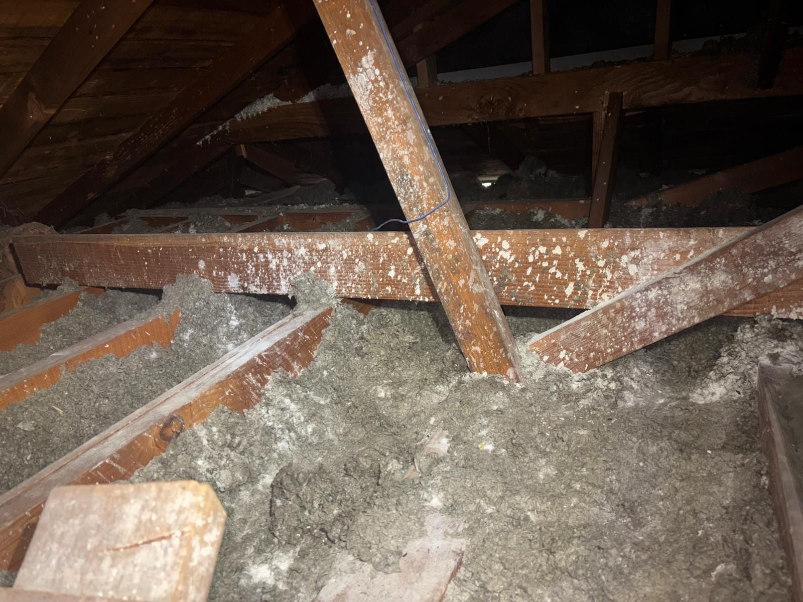 Lawndale attic with the new insulation going in