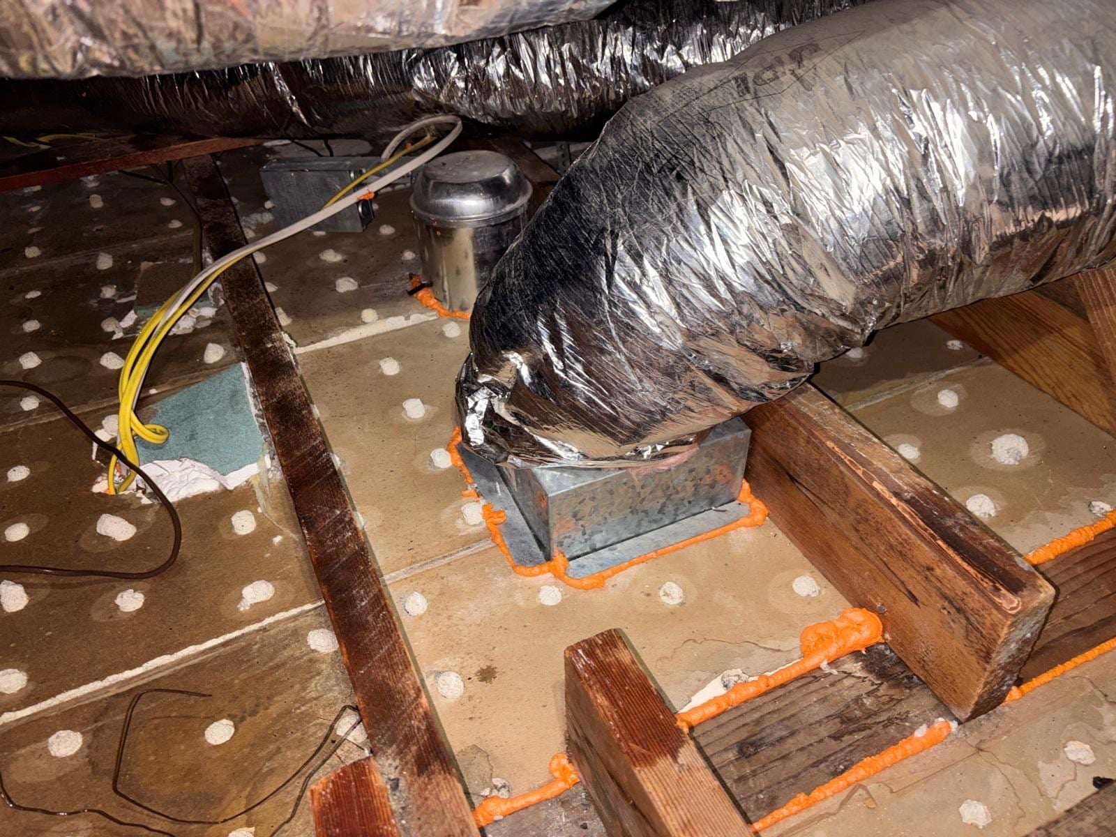 Early stage of the Los Angeles attic job — clearing out