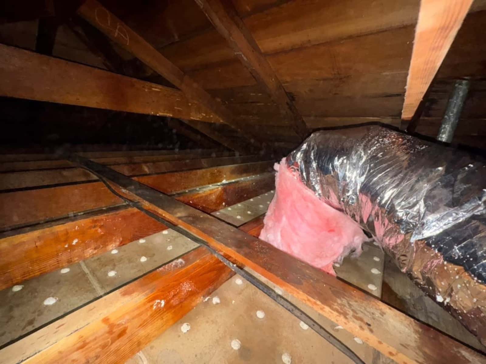 Early stage of the Monrovia attic job — clearing out