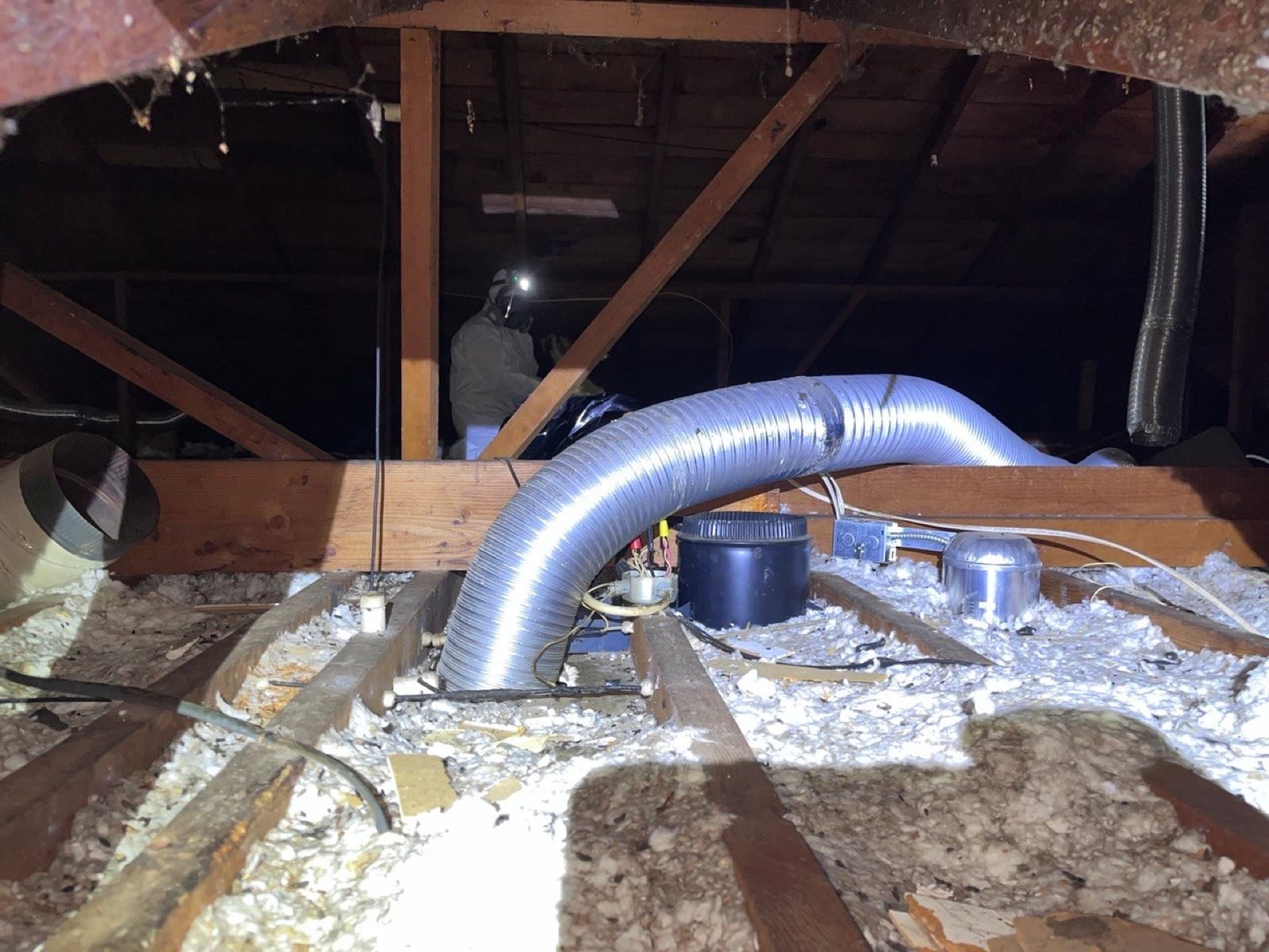 Redwood City attic before work — detail of the condition on arrival