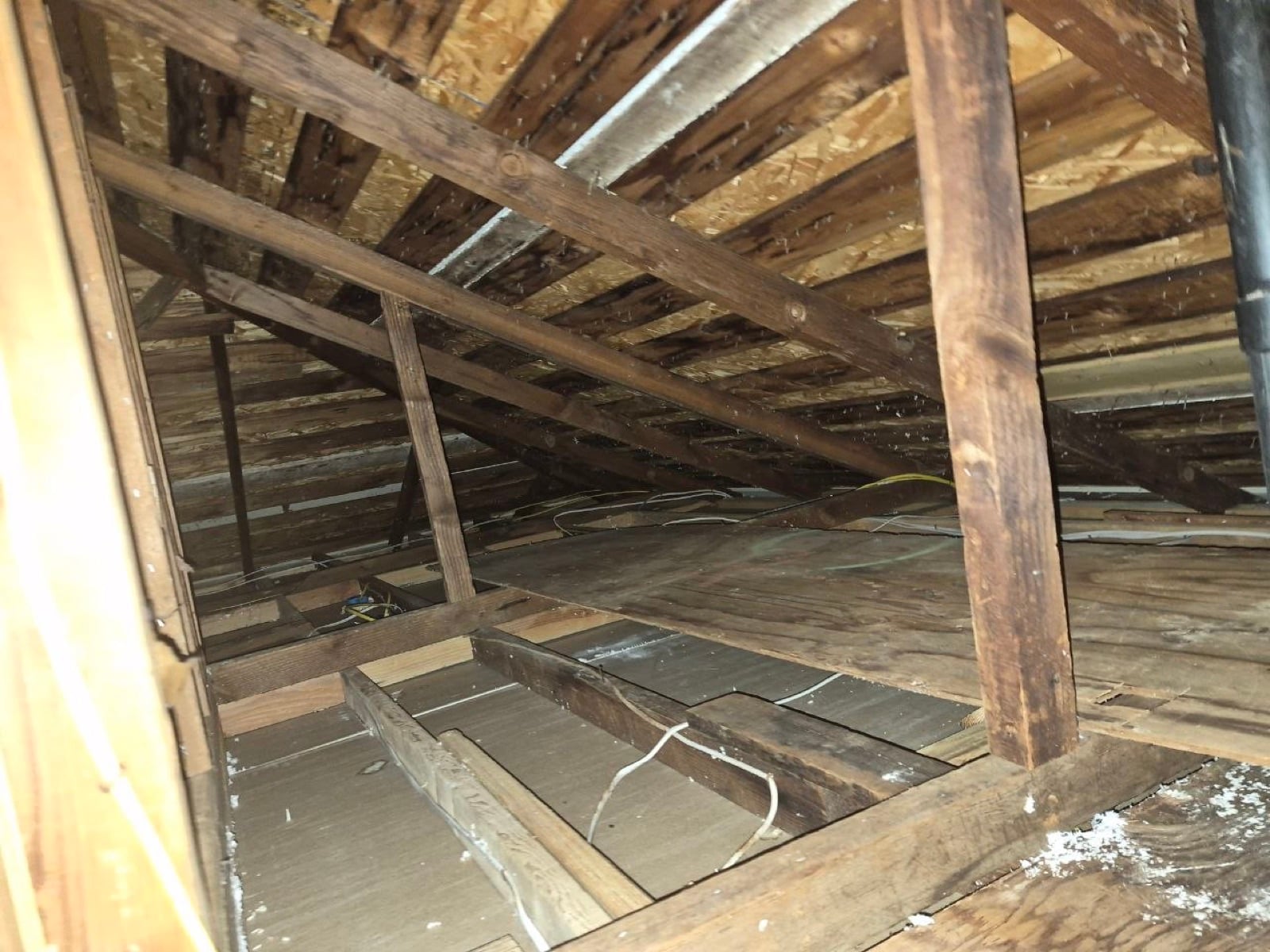 Sonoma attic with the new insulation going in