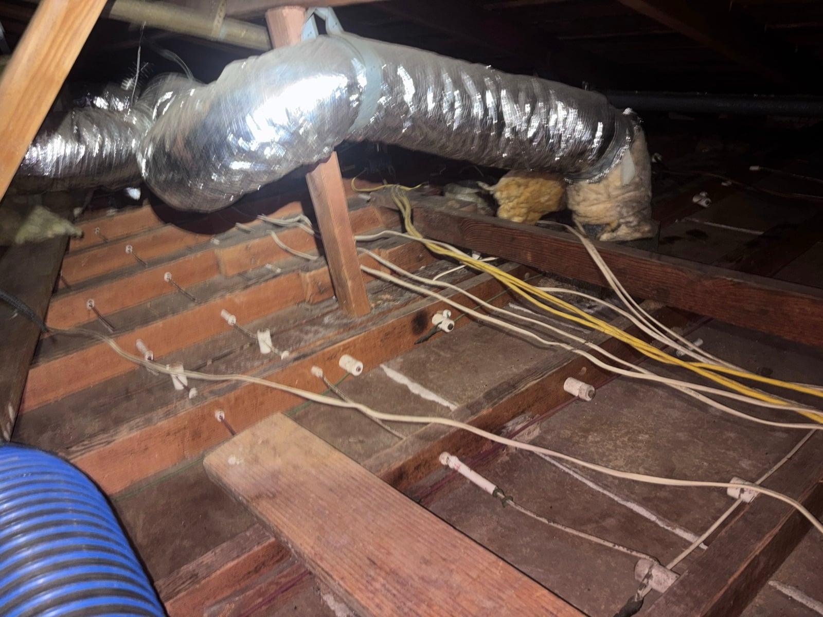 Early stage of the Alhambra attic job — clearing out