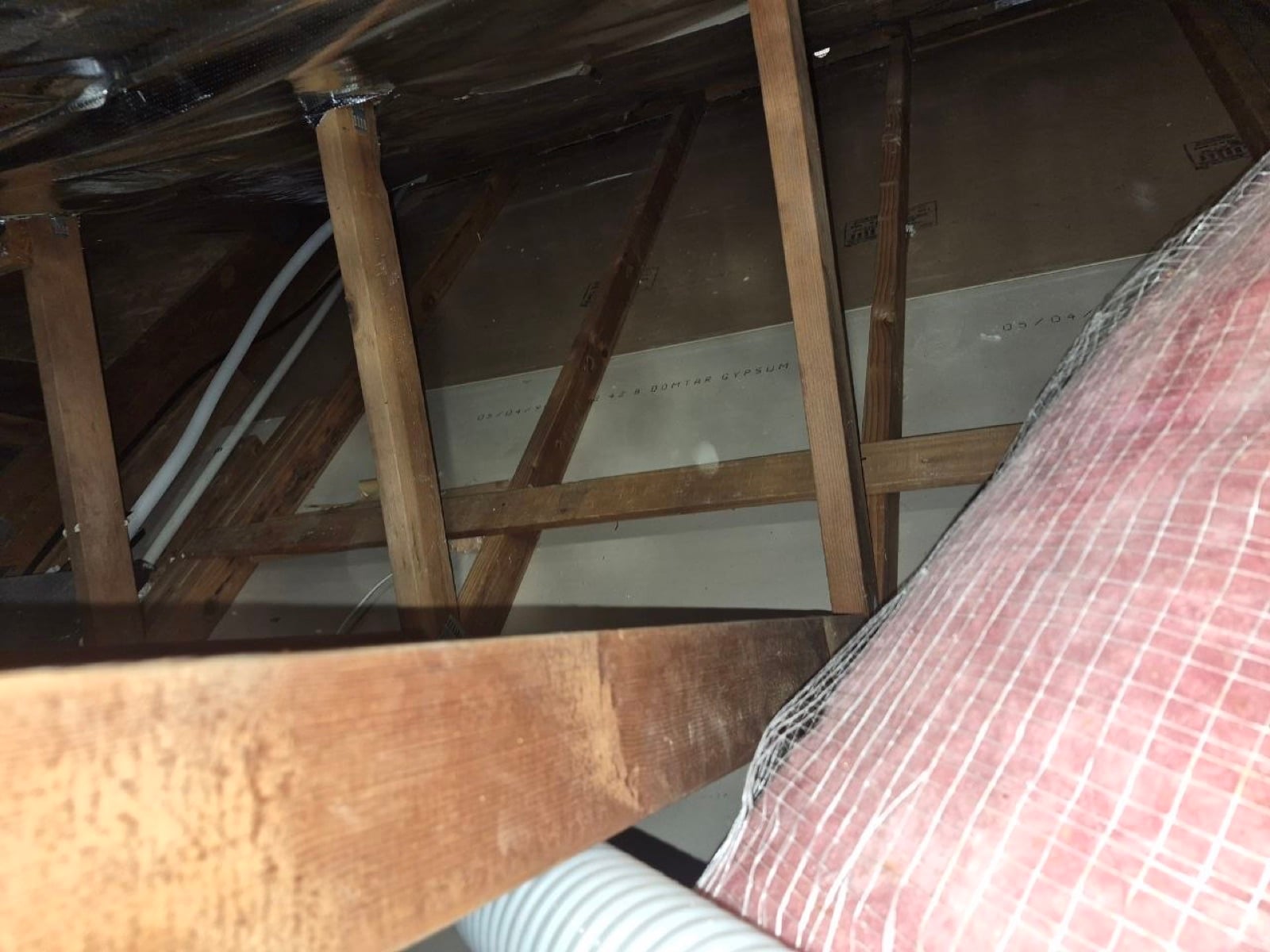 Brentwood attic before work — detail of the condition on arrival