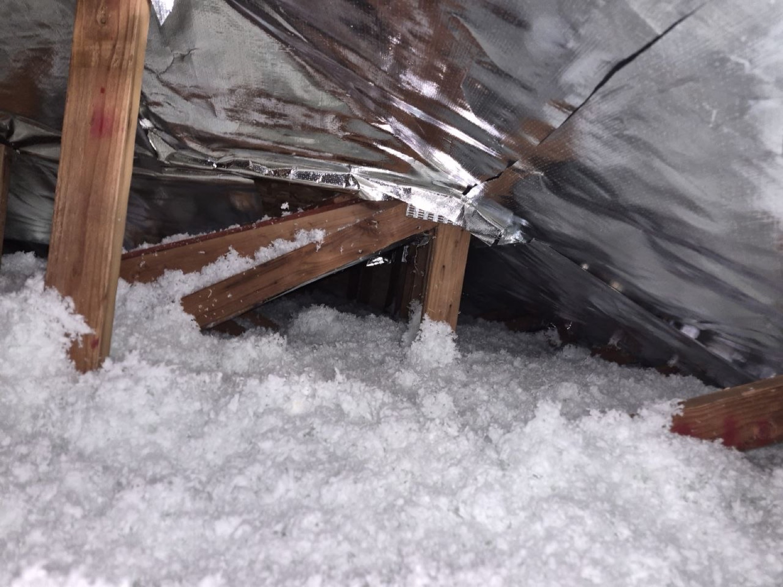 Brentwood attic before work — detail of the condition on arrival