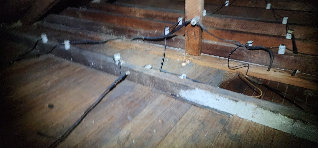 Berkeley attic after removal, joists and deck cleaned