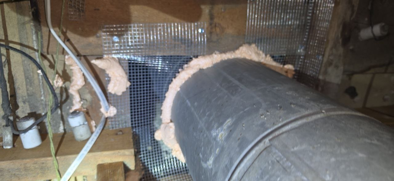Wire mesh sealed around a duct penetration in Berkeley