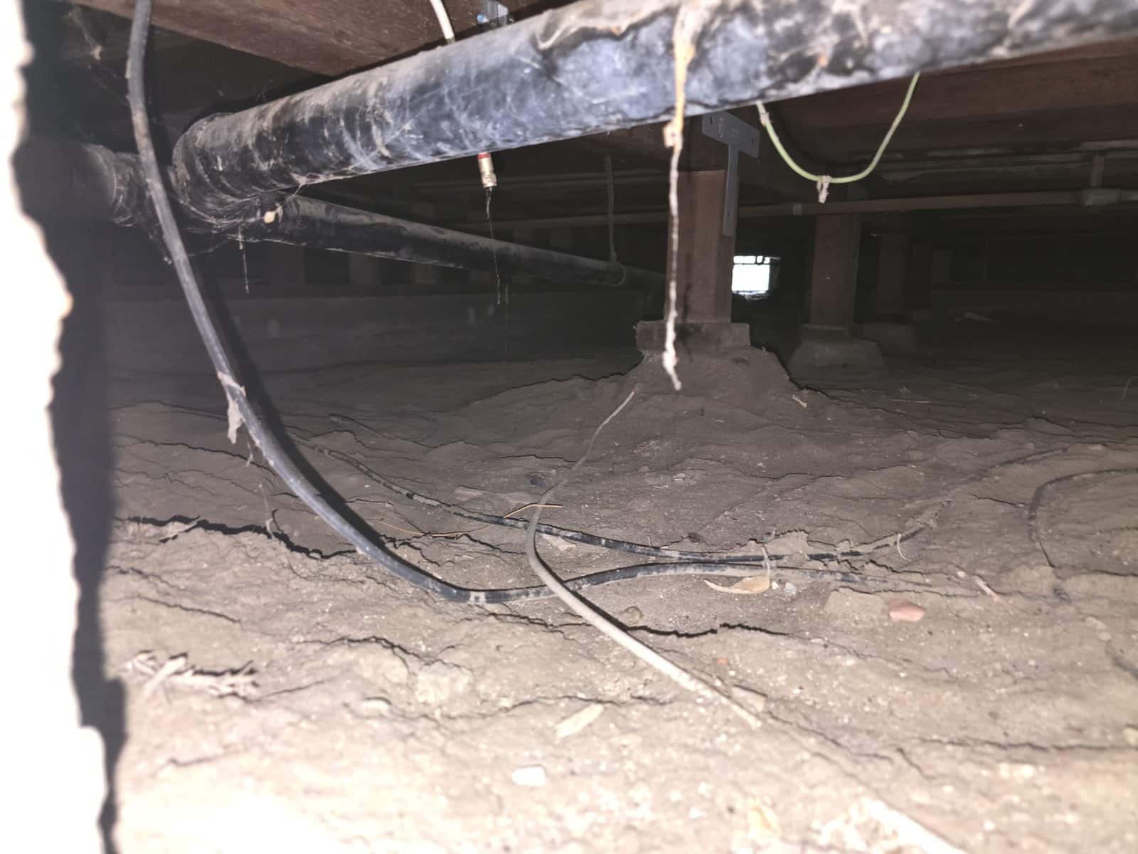 Burbank crawl space before work, bare soil