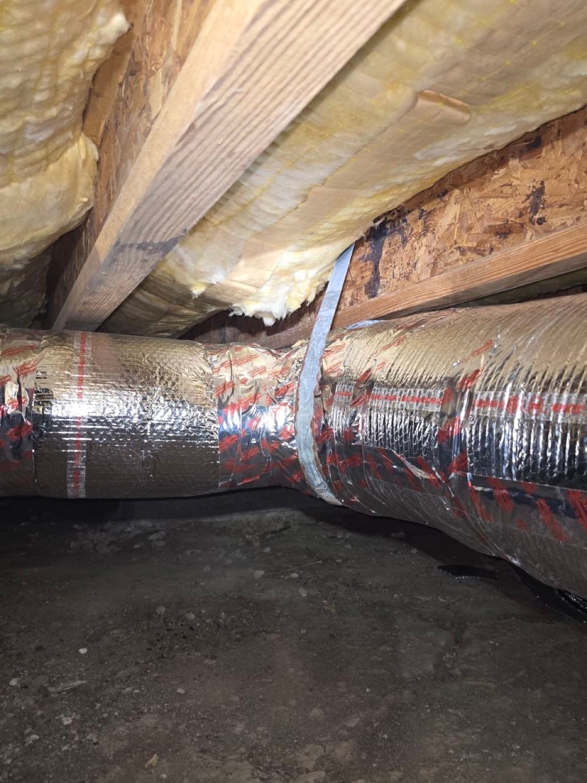 Livermore attic and crawl space with the new duct run