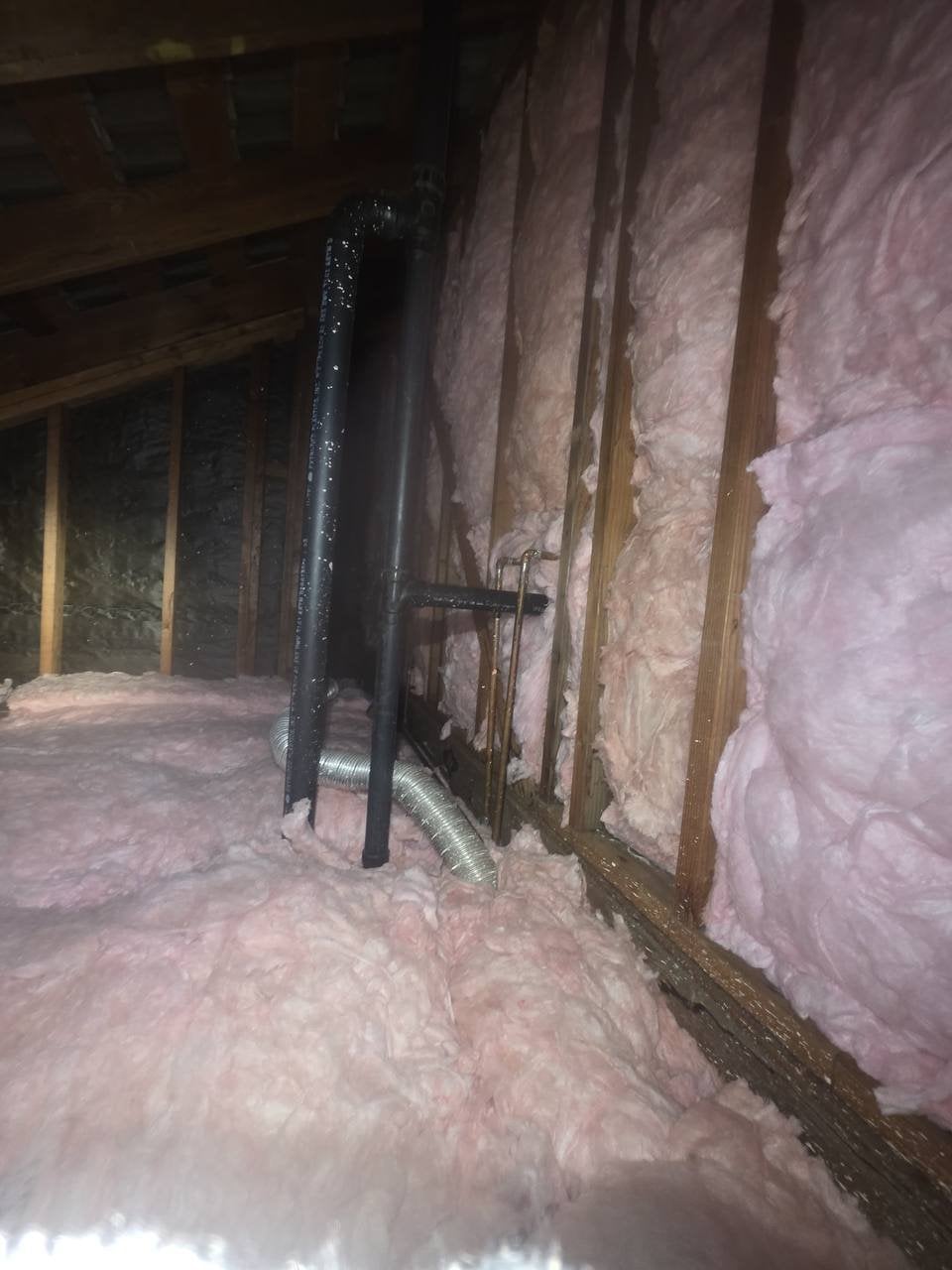 New wall batts in a Fairfield attic