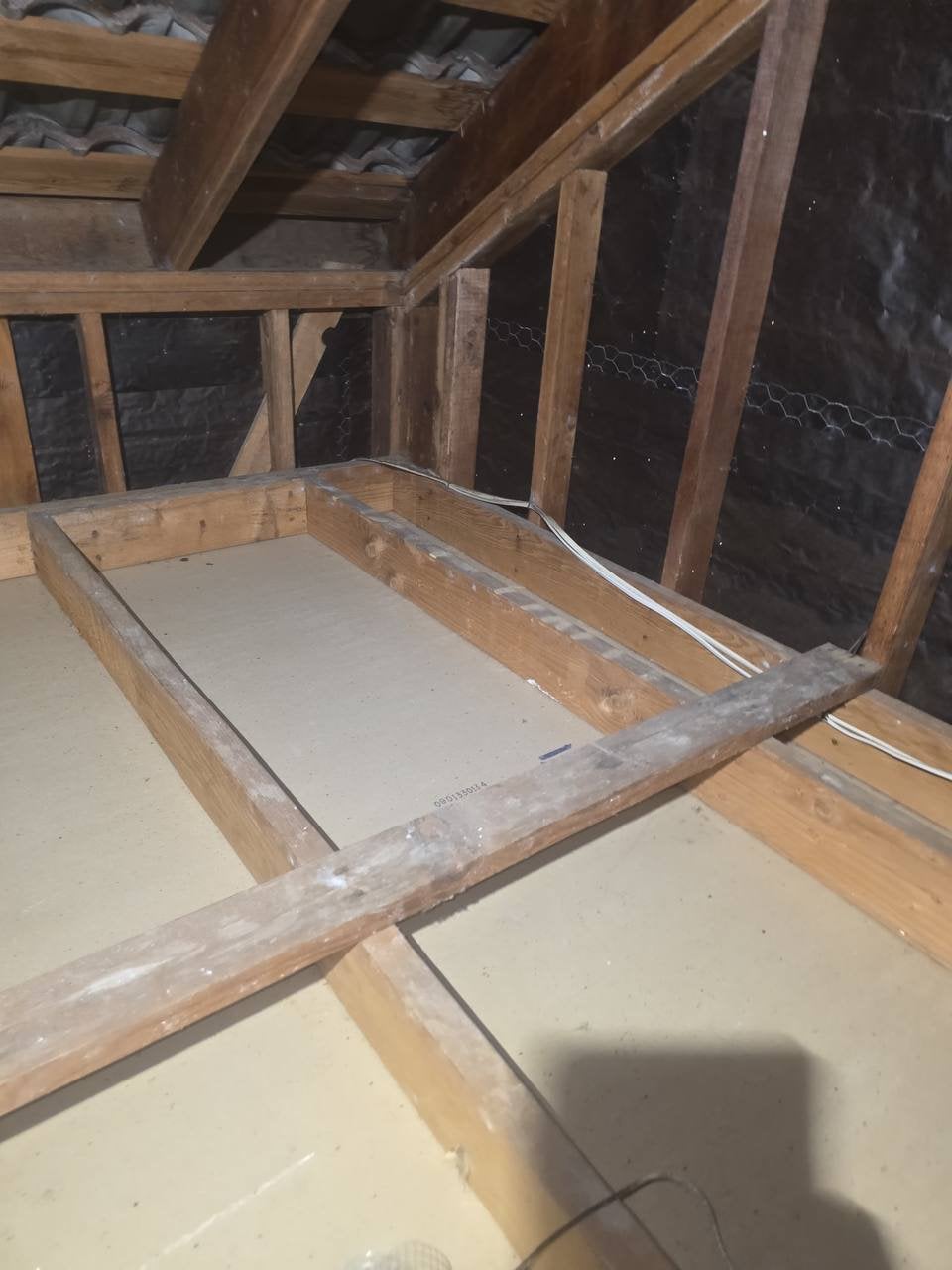 Fairfield attic after removal, joists and deck cleaned