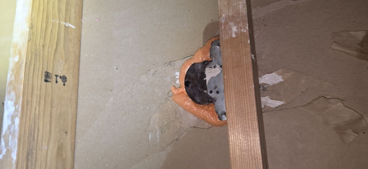 Foam air sealing around an attic penetration in Fremont