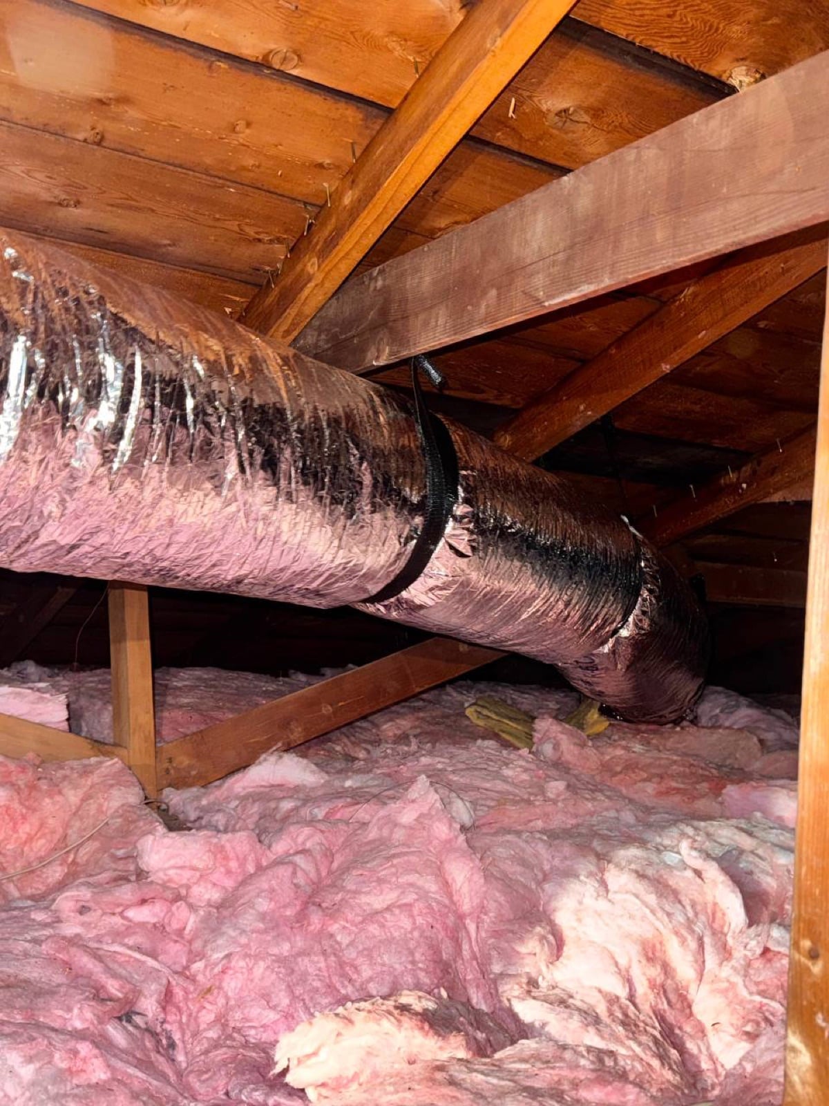 San Jose attic before work began, showing the condition the crew found