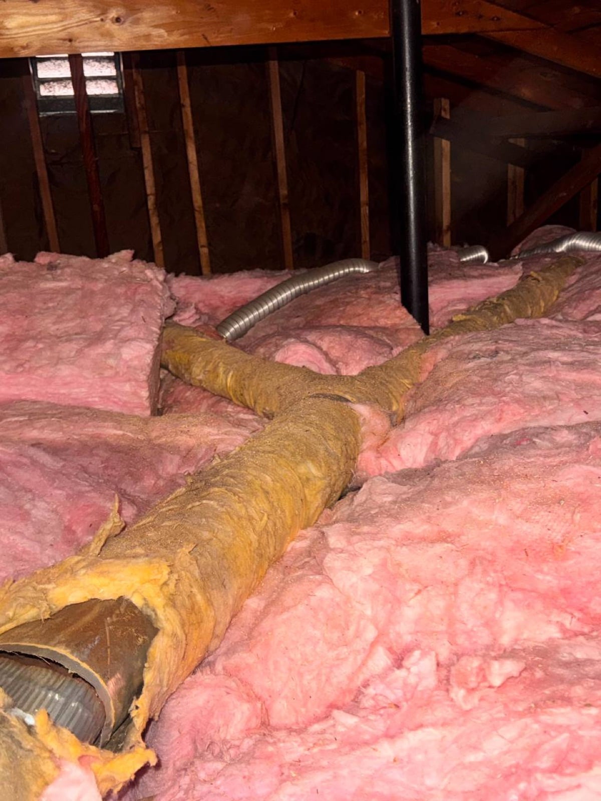 San Jose attic before work — detail of the condition on arrival