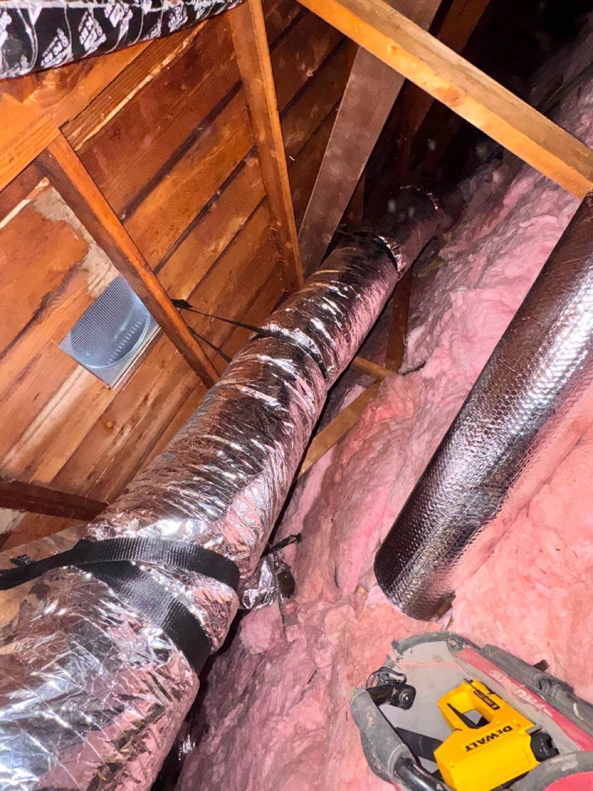 Early stage of the San Jose attic job — the cleanup