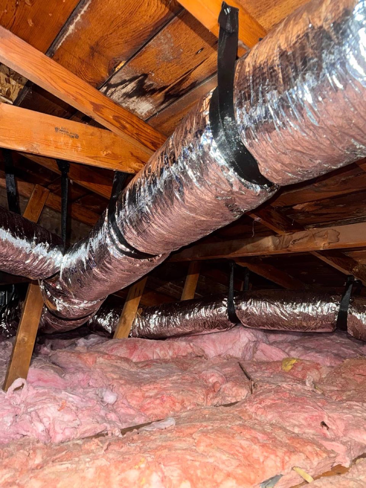 San Jose attic during the middle of the work