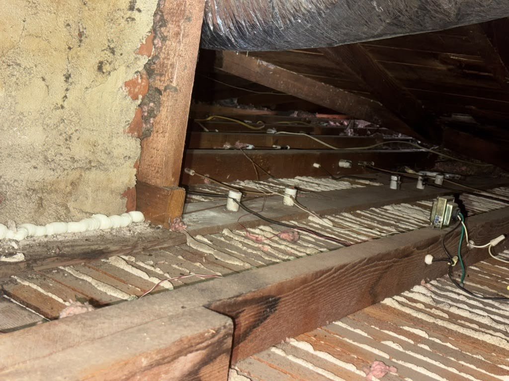 Polyurethane foam air sealing along attic framing in Glendale