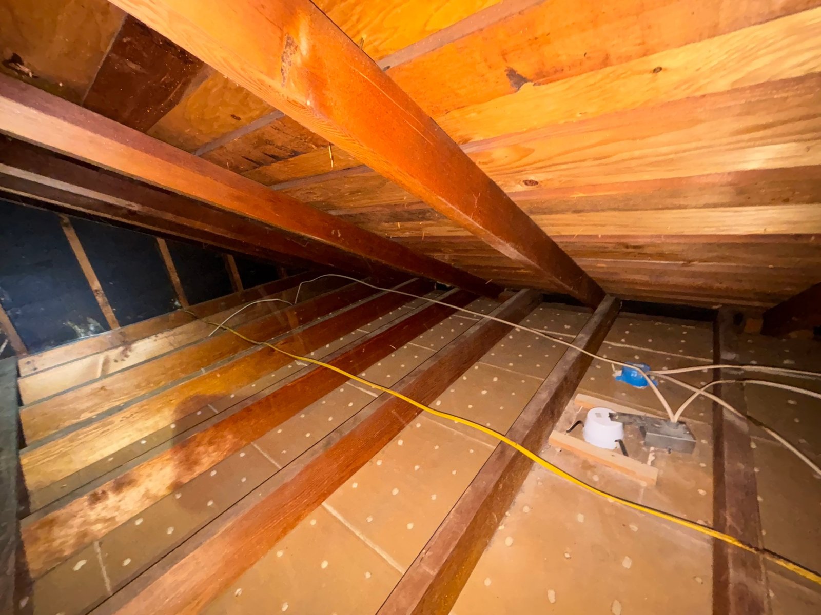 Glendale attic after removal, joists and deck cleaned