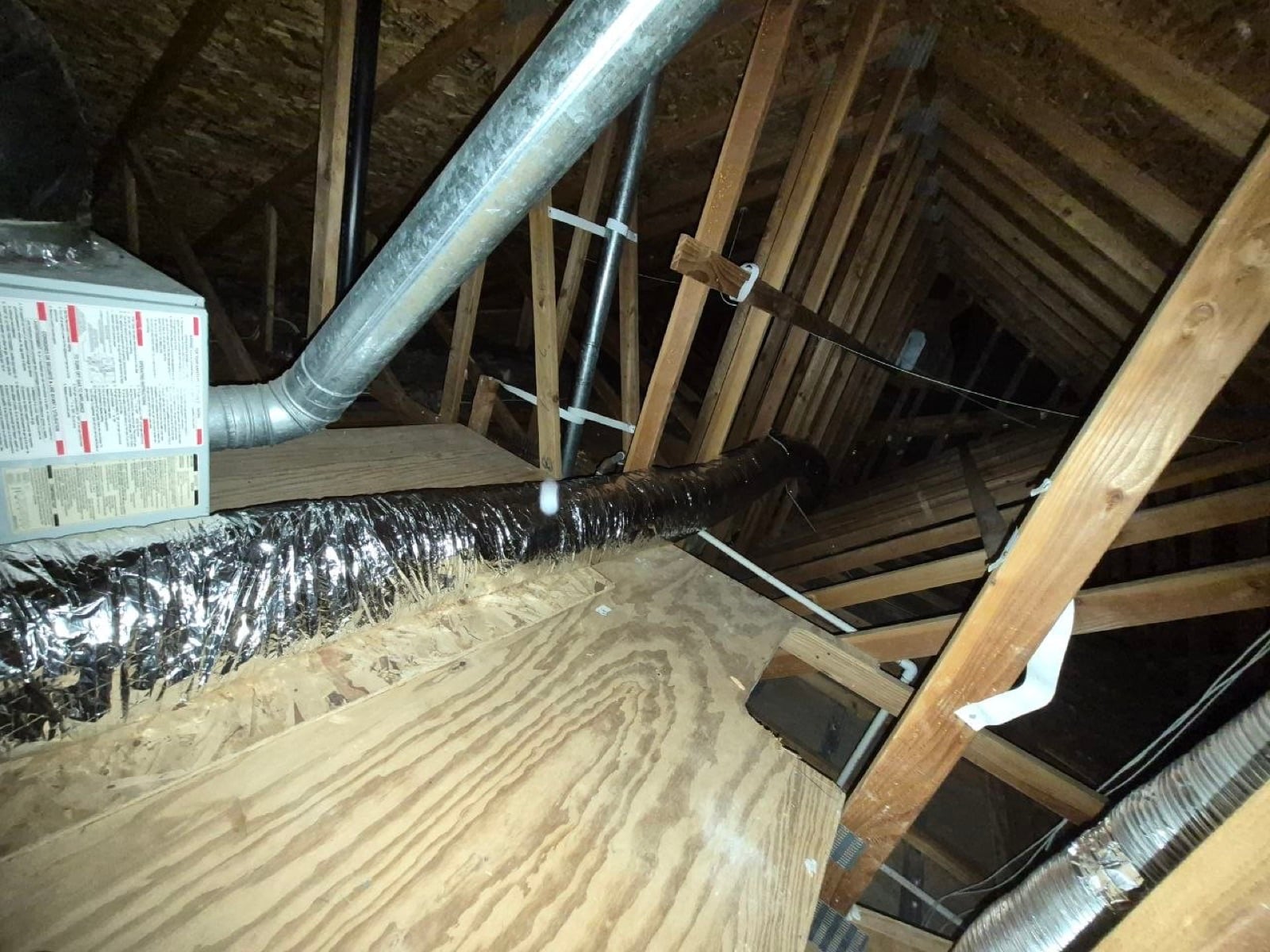San Ramon attic before work began, showing the condition the crew found