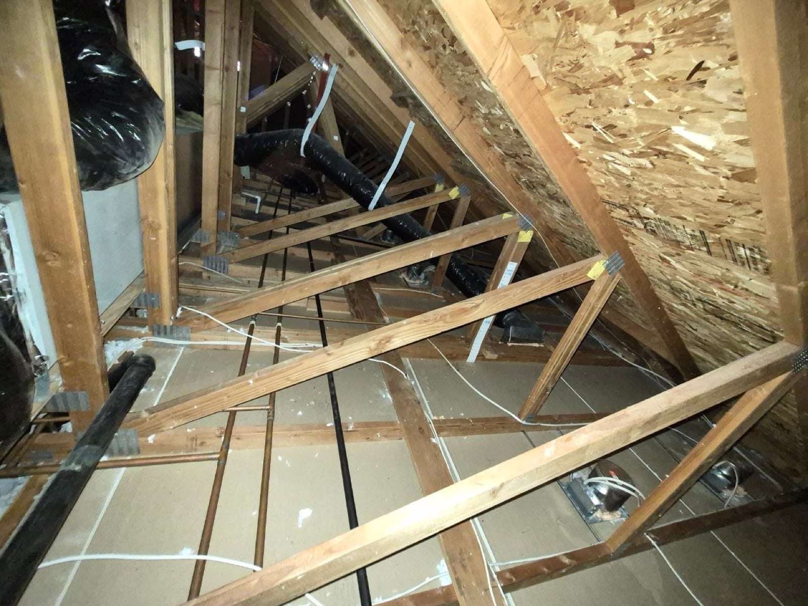 San Ramon attic before work — detail of the condition on arrival