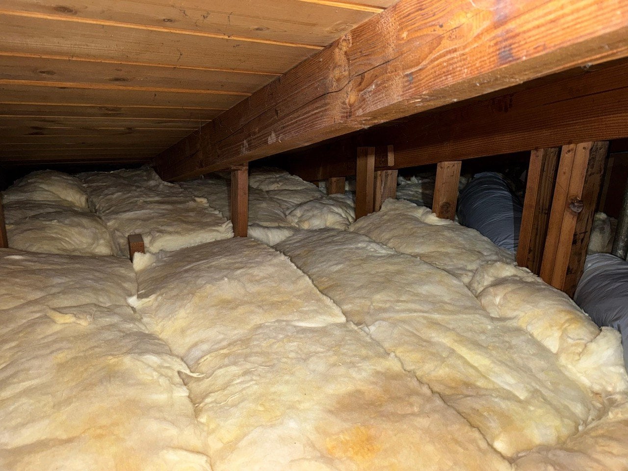 Los Angeles attic after the job, new insulation installed
