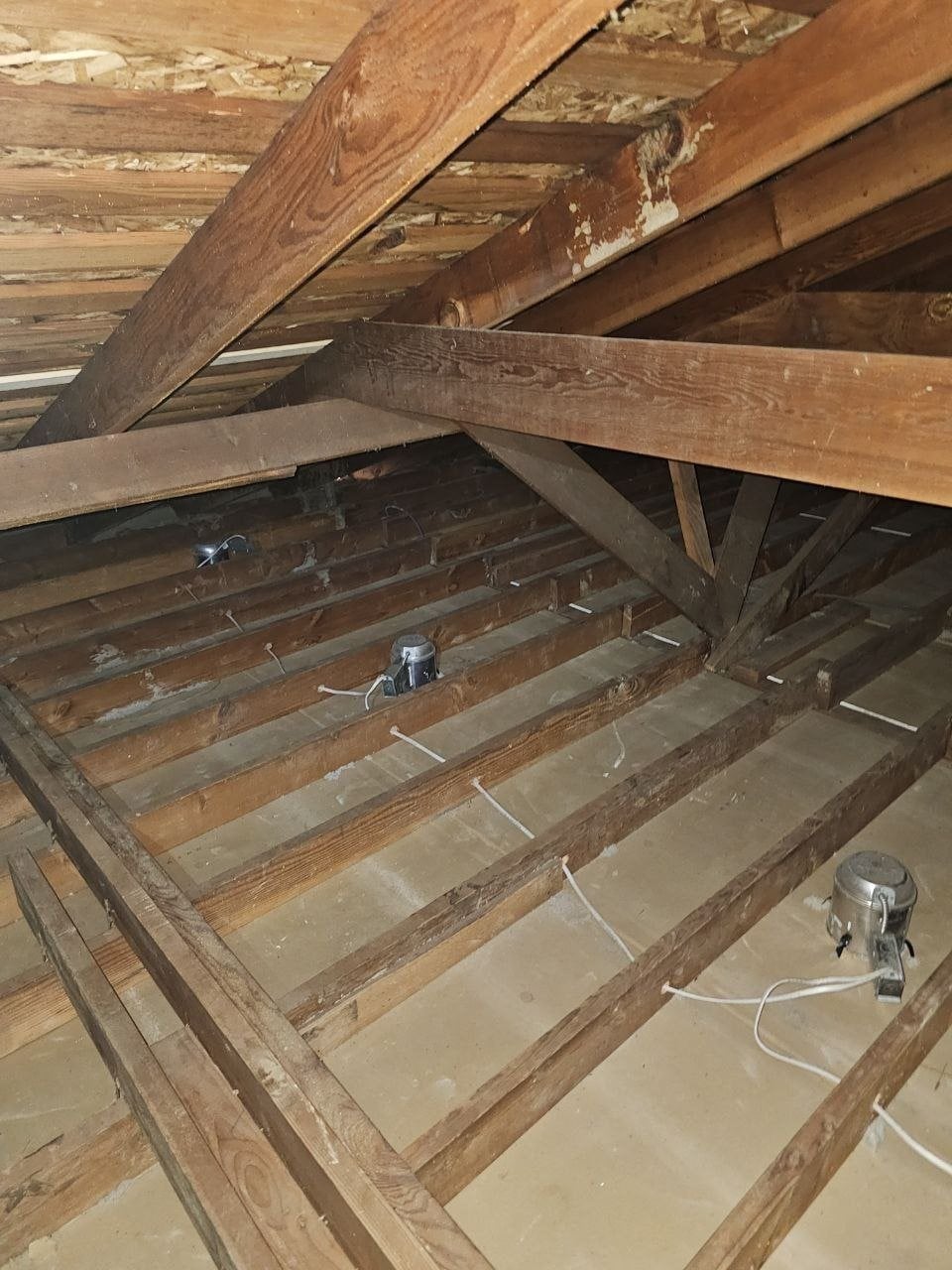 Oakland attic after removal, joists and deck cleaned