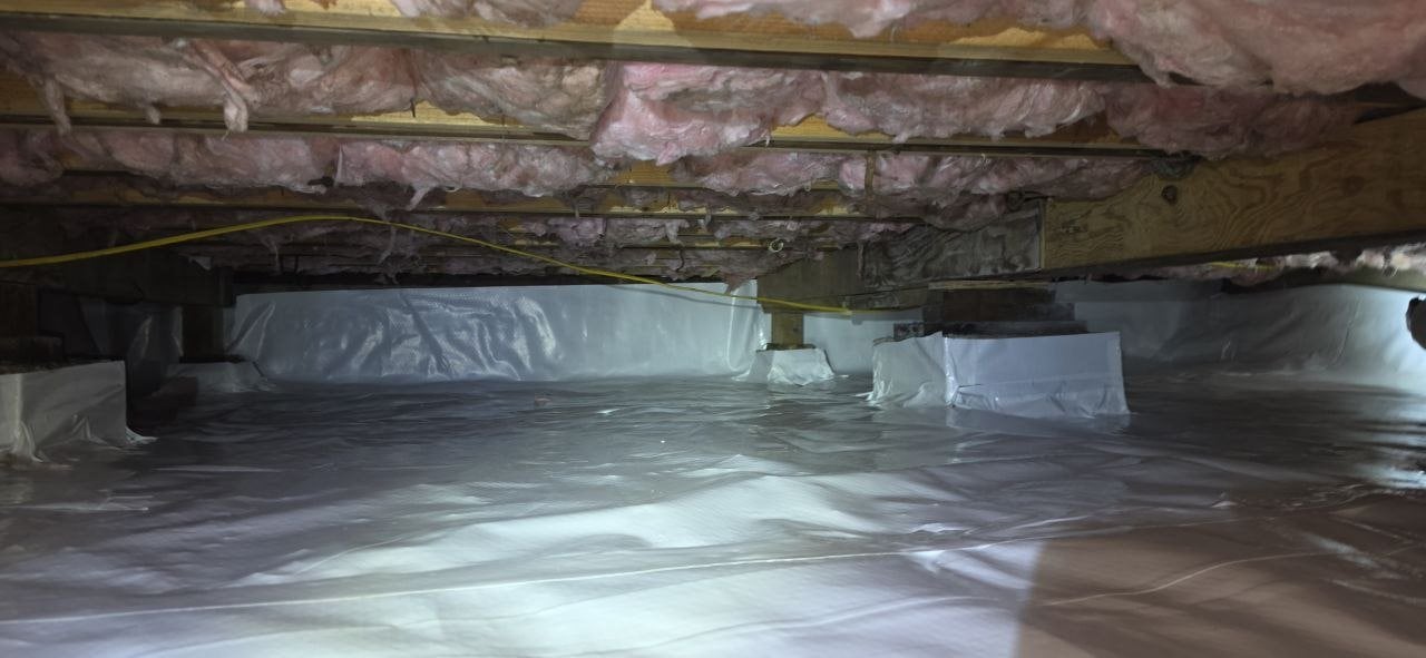 Vapor barrier across a Pacifica crawl space
