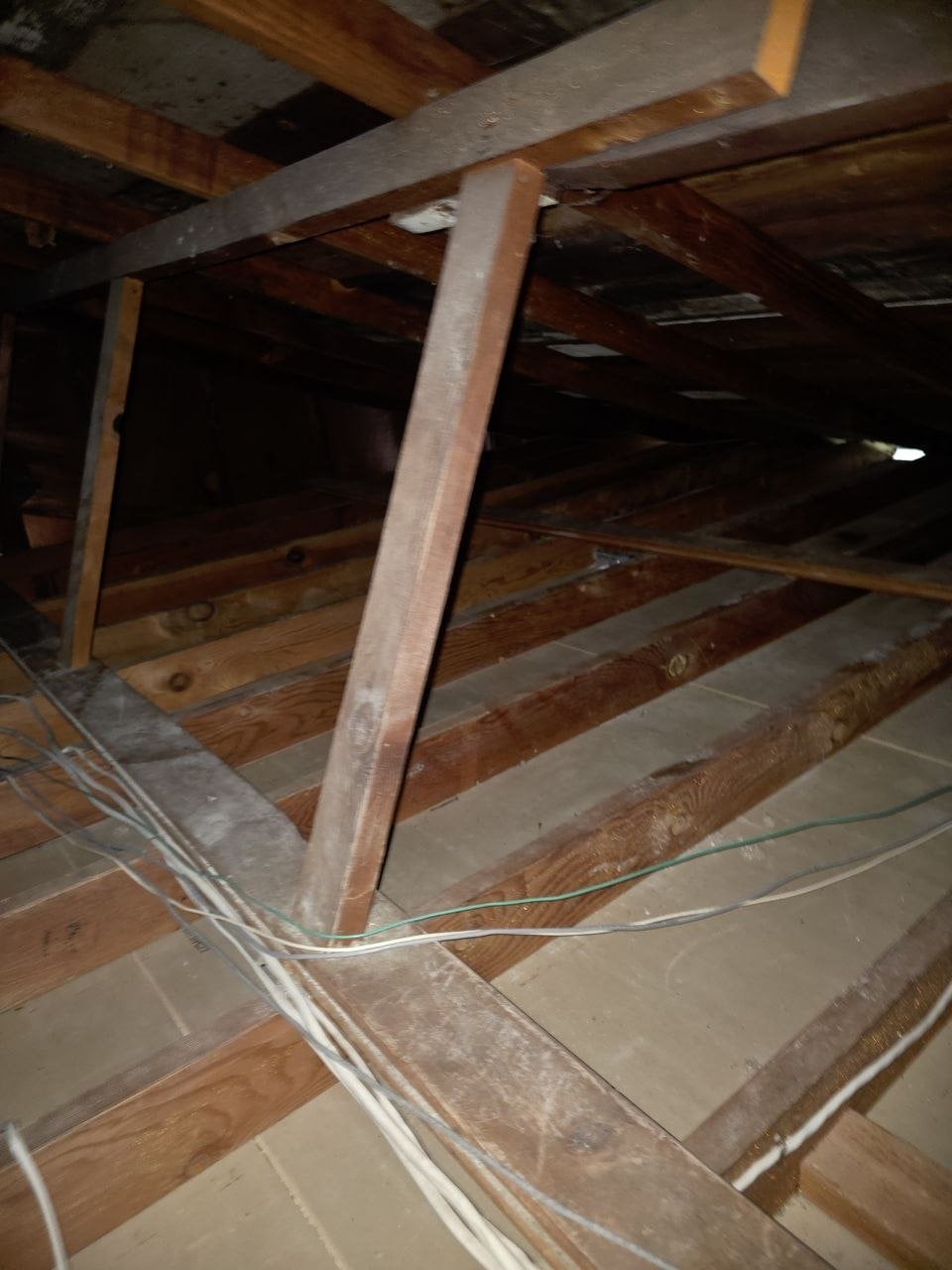 Petaluma attic after removal, joists and deck cleaned