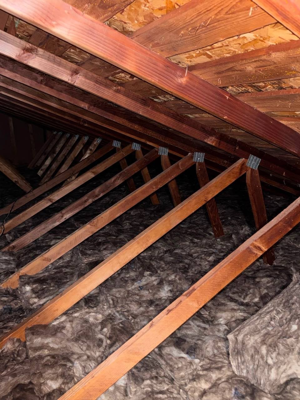 Petaluma attic after the job, new insulation installed