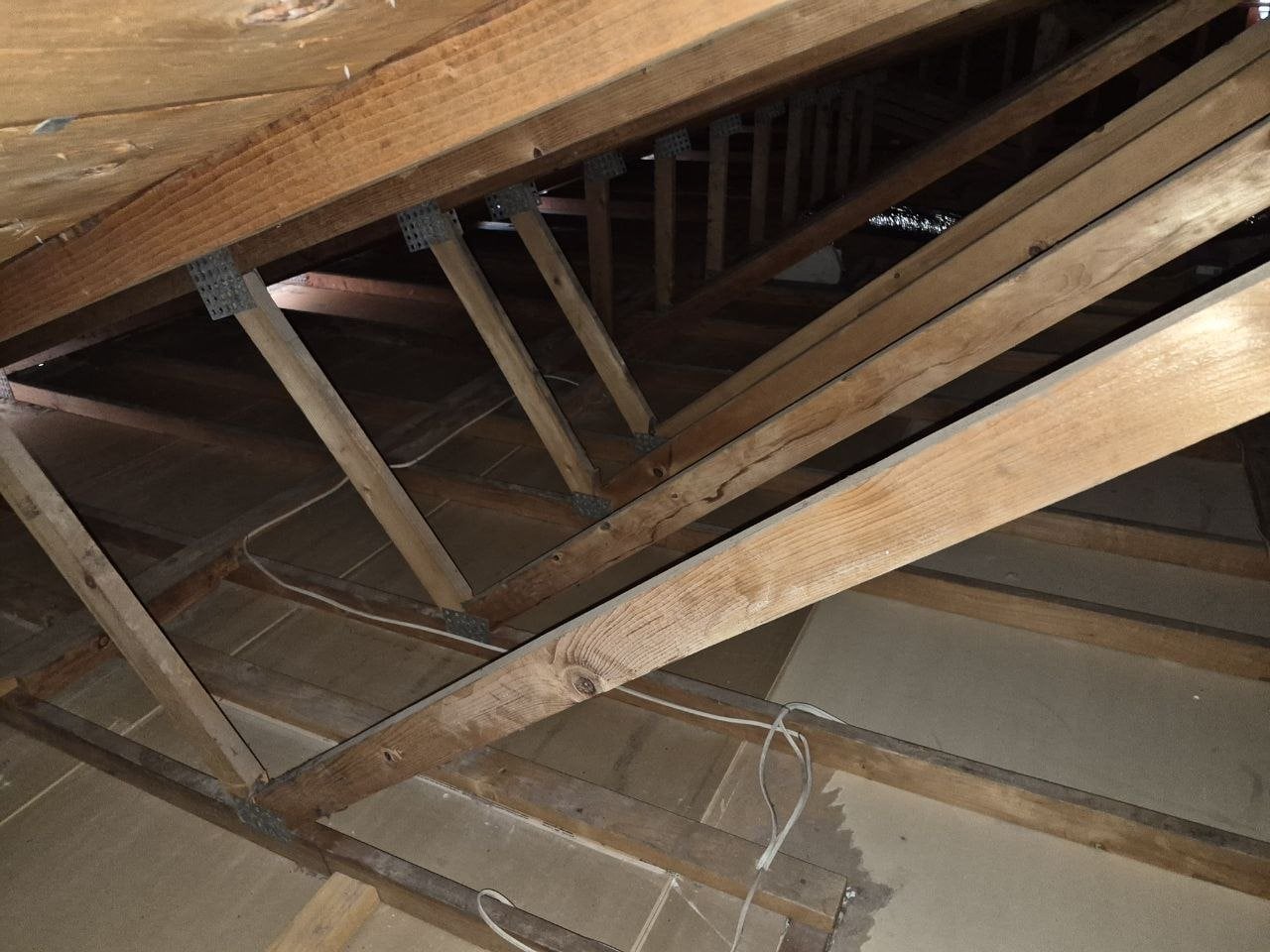 San Jose attic after removal, joists and deck cleaned