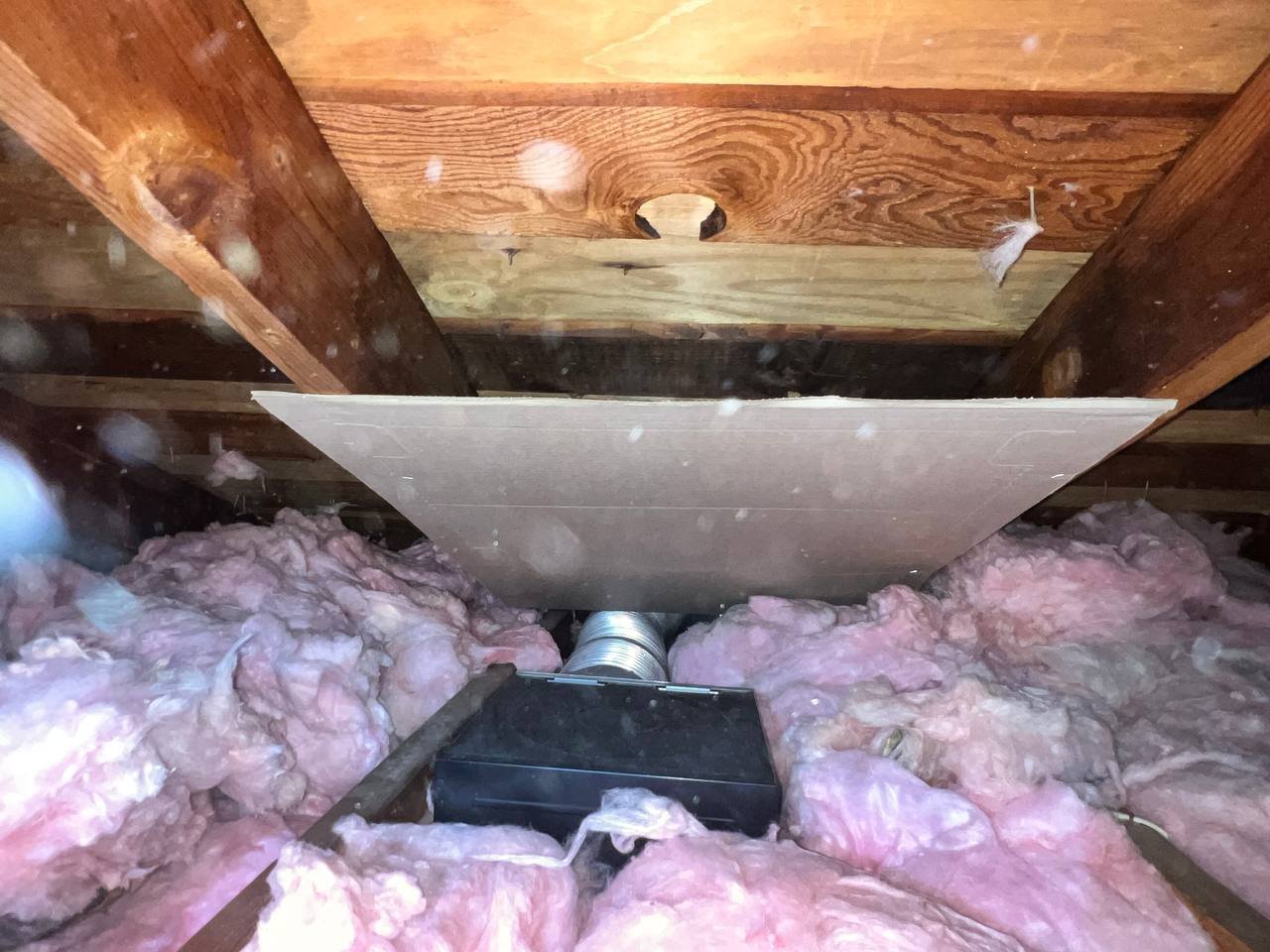 Another duct connection at a register box in a San Jose attic